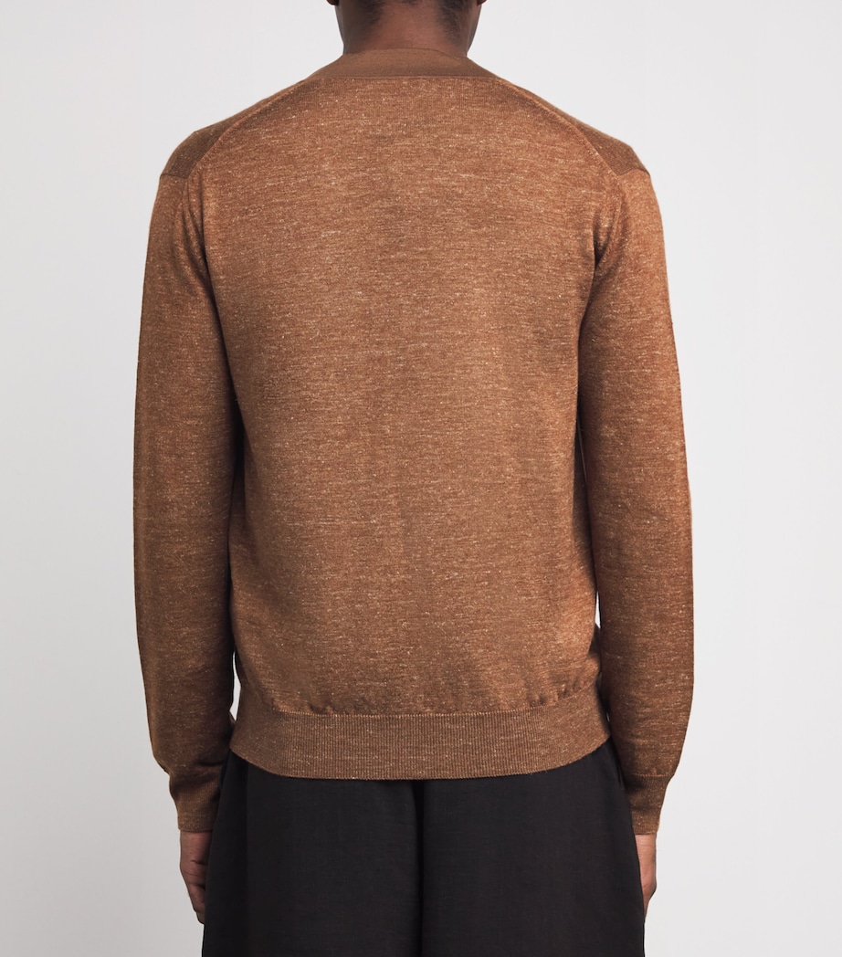 Cashmere-Silk-Hemp V-Neck Cardigan 2425 Image 4