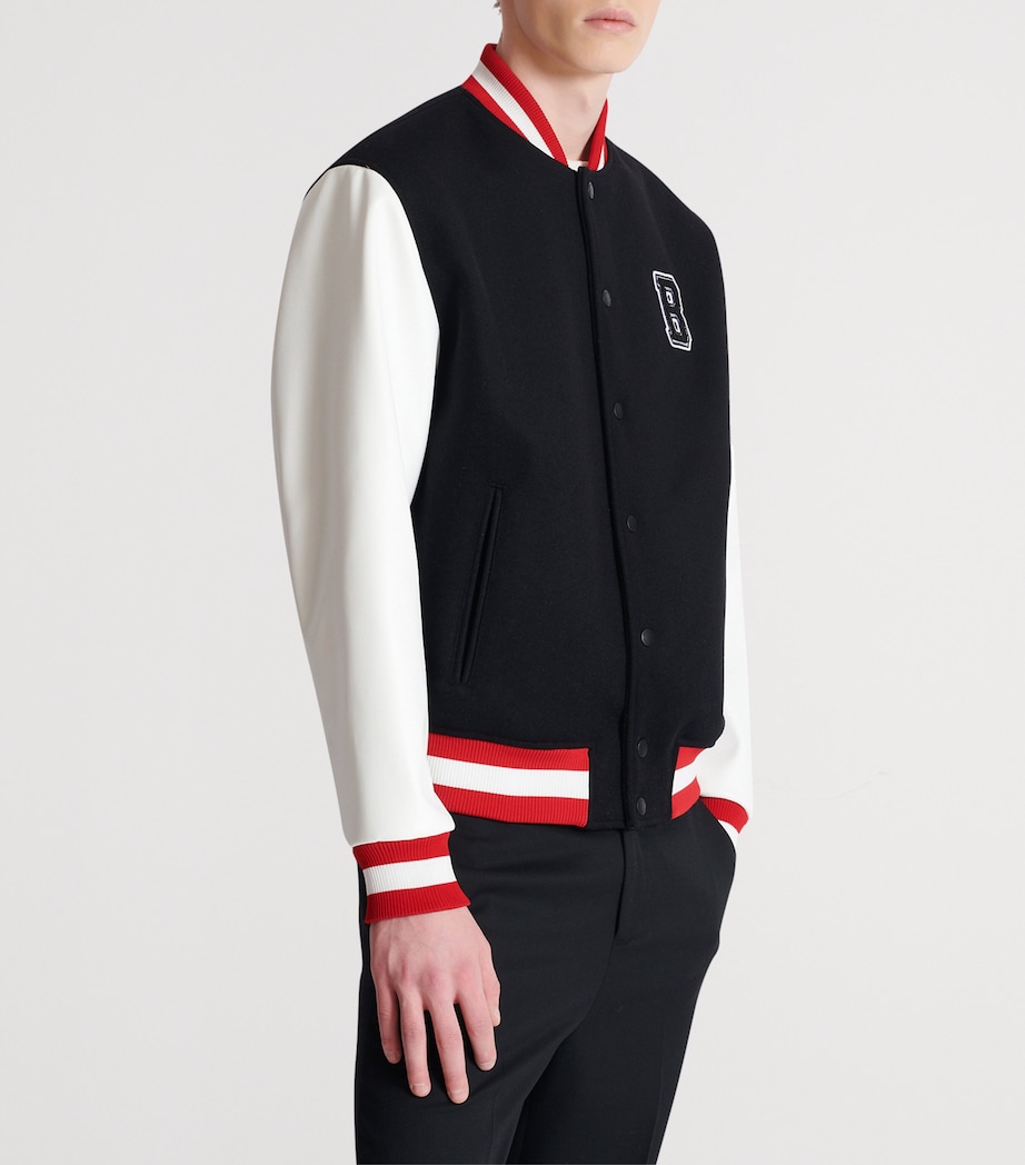 Virgin Wool Logo Bomber Jacket EBE NOIR/BLANC/ROUGE Image 6
