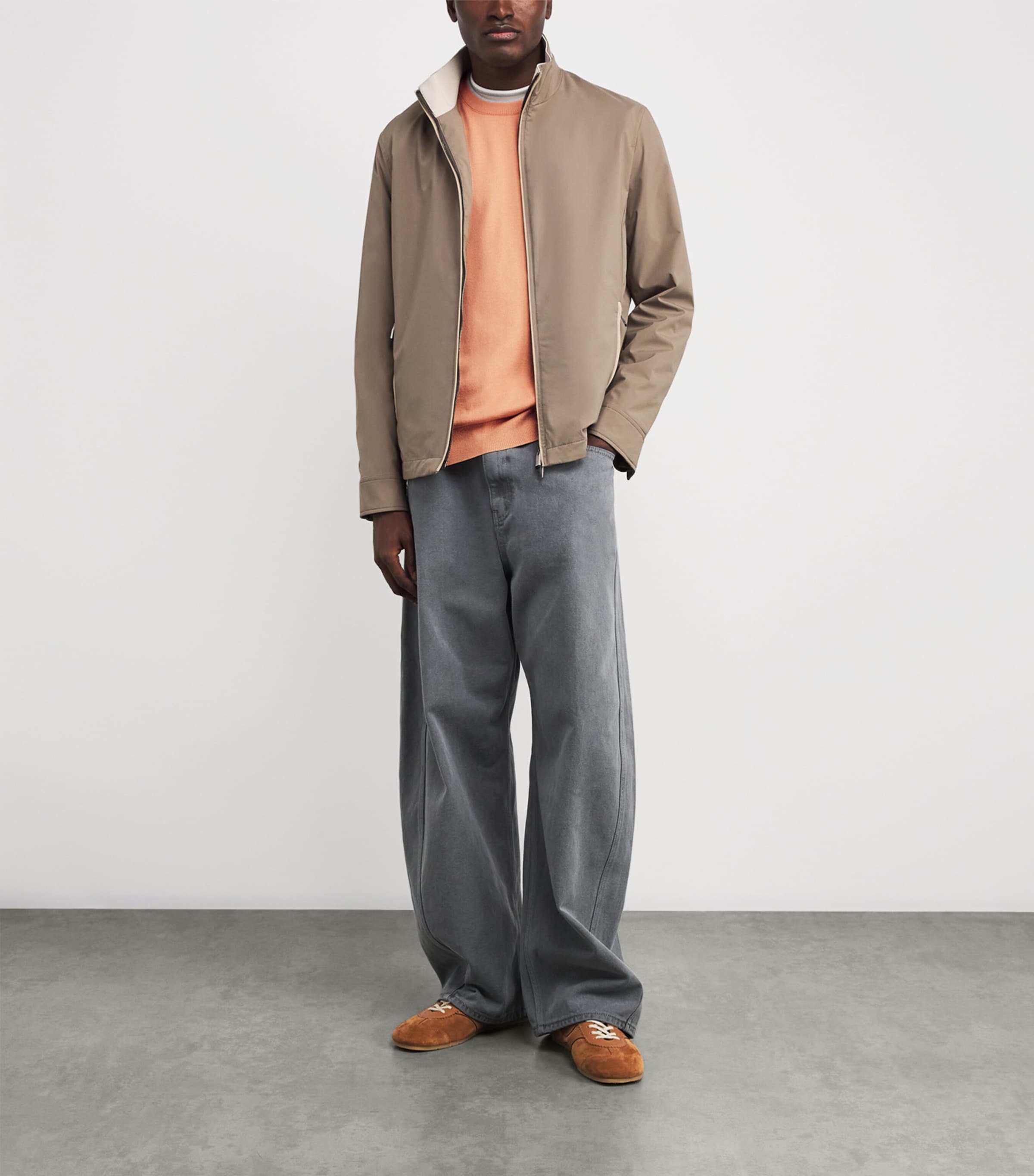 Silk-Cotton Knit Sweater 231  ORANGE Image 2