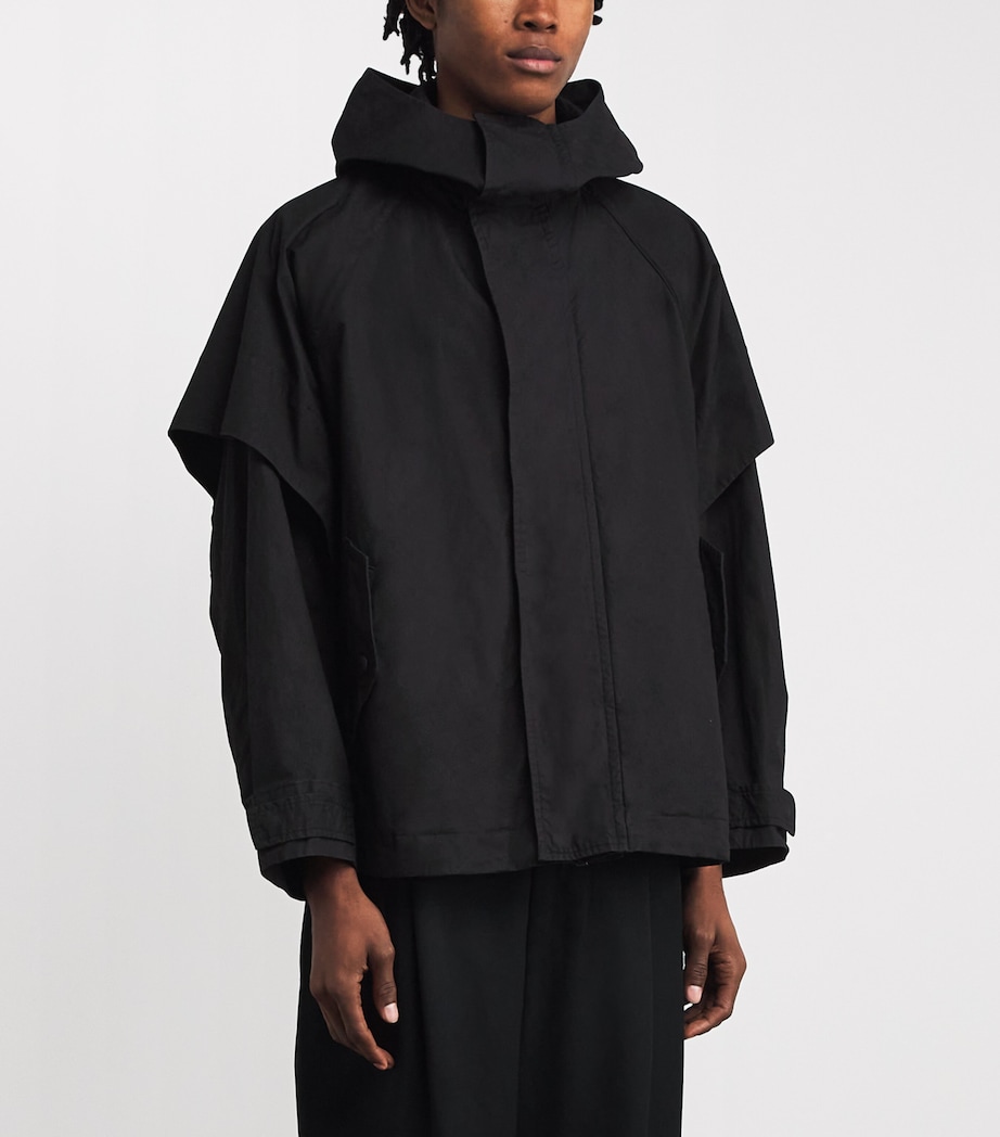Cotton Hooded Jacket 15-BLACK Image 3