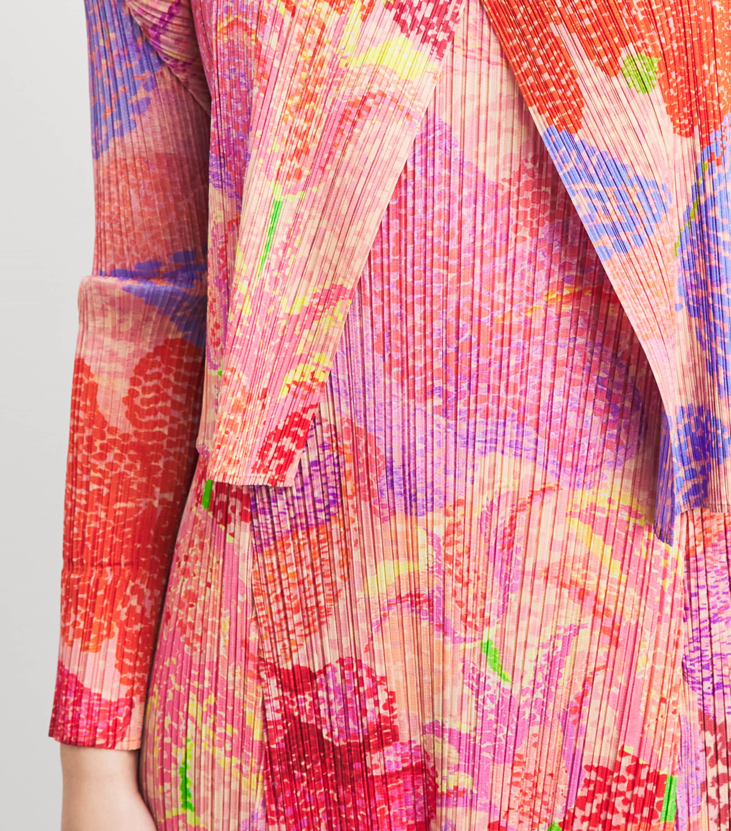 Pleats Please Issey Miyake Womens Pleated Foggy Forest Cardigan Pink Image 3