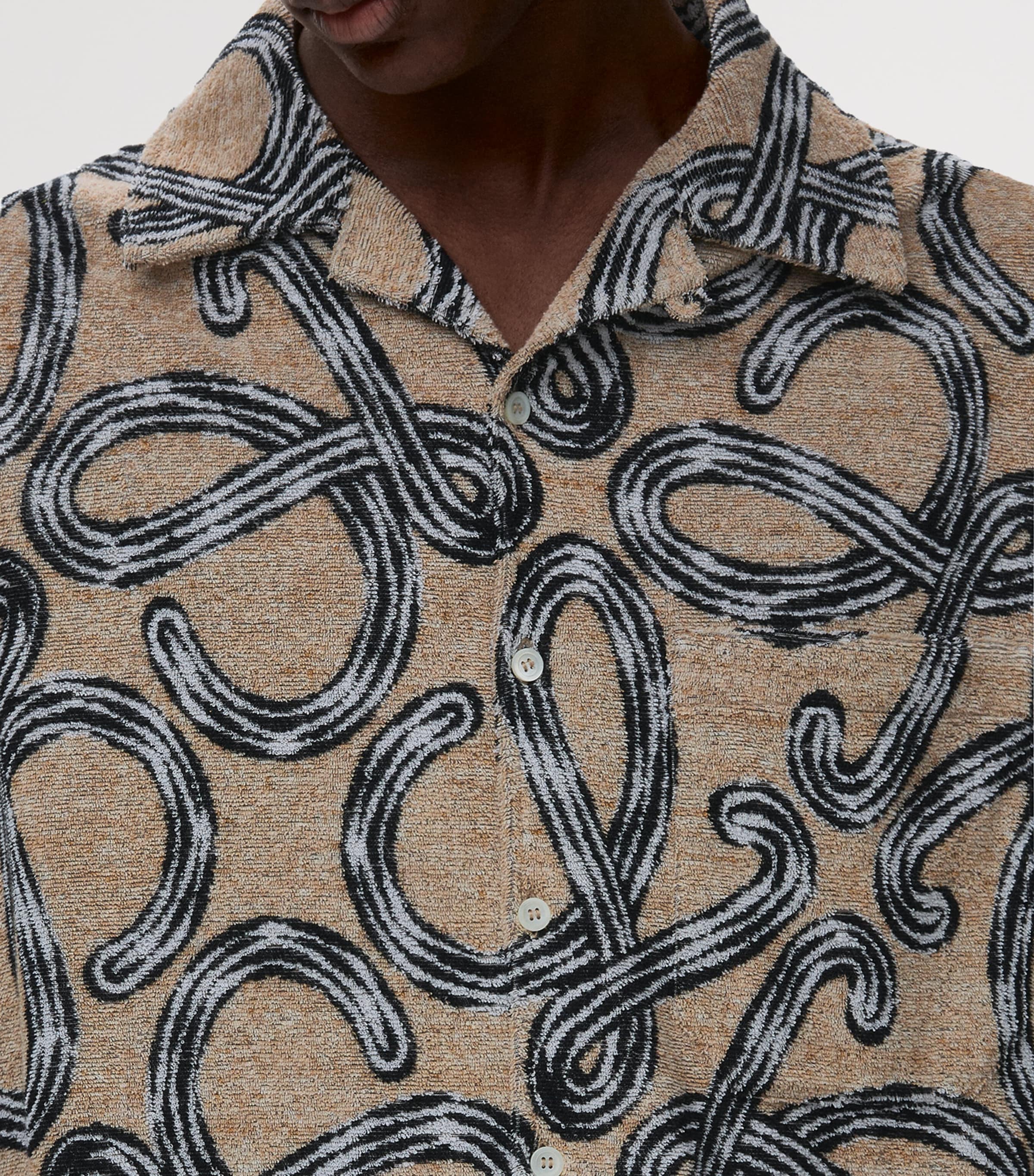 LOEWE Mens x Paula’s Ibiza Terry Anagram Shirt Beige/black Image 5