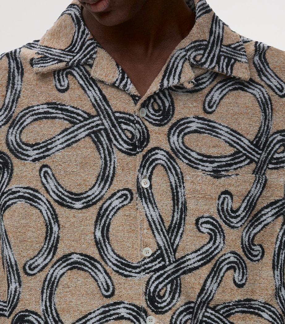 LOEWE Mens x Paula’s Ibiza Terry Anagram Shirt Beige/black Image 5