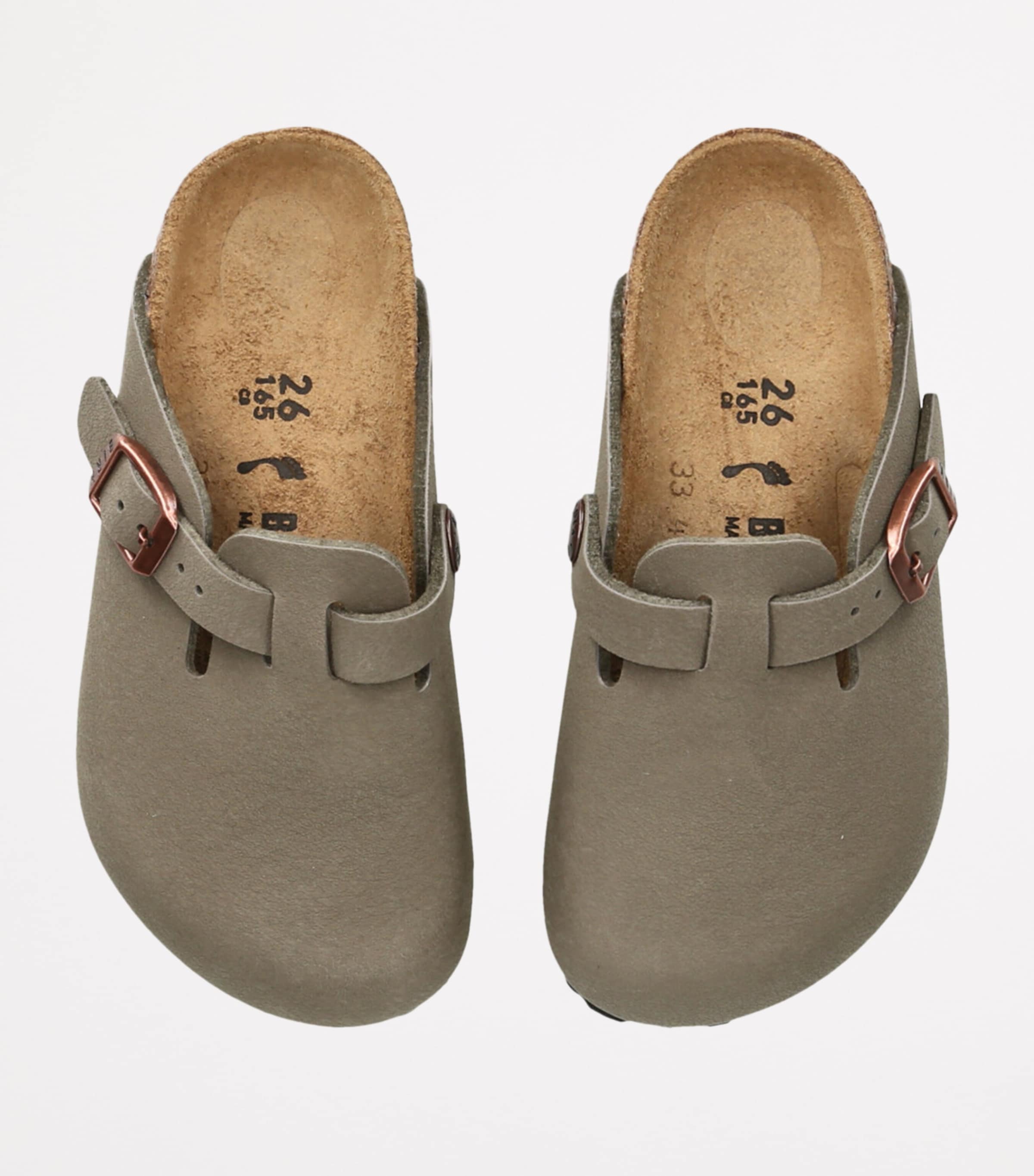 Suede Boston Clogs BROWN Image 4