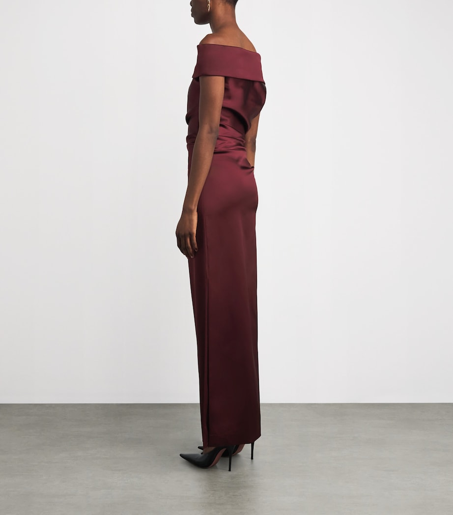 Stretch-Satin Maxi Dress RASPBERRY Image 3