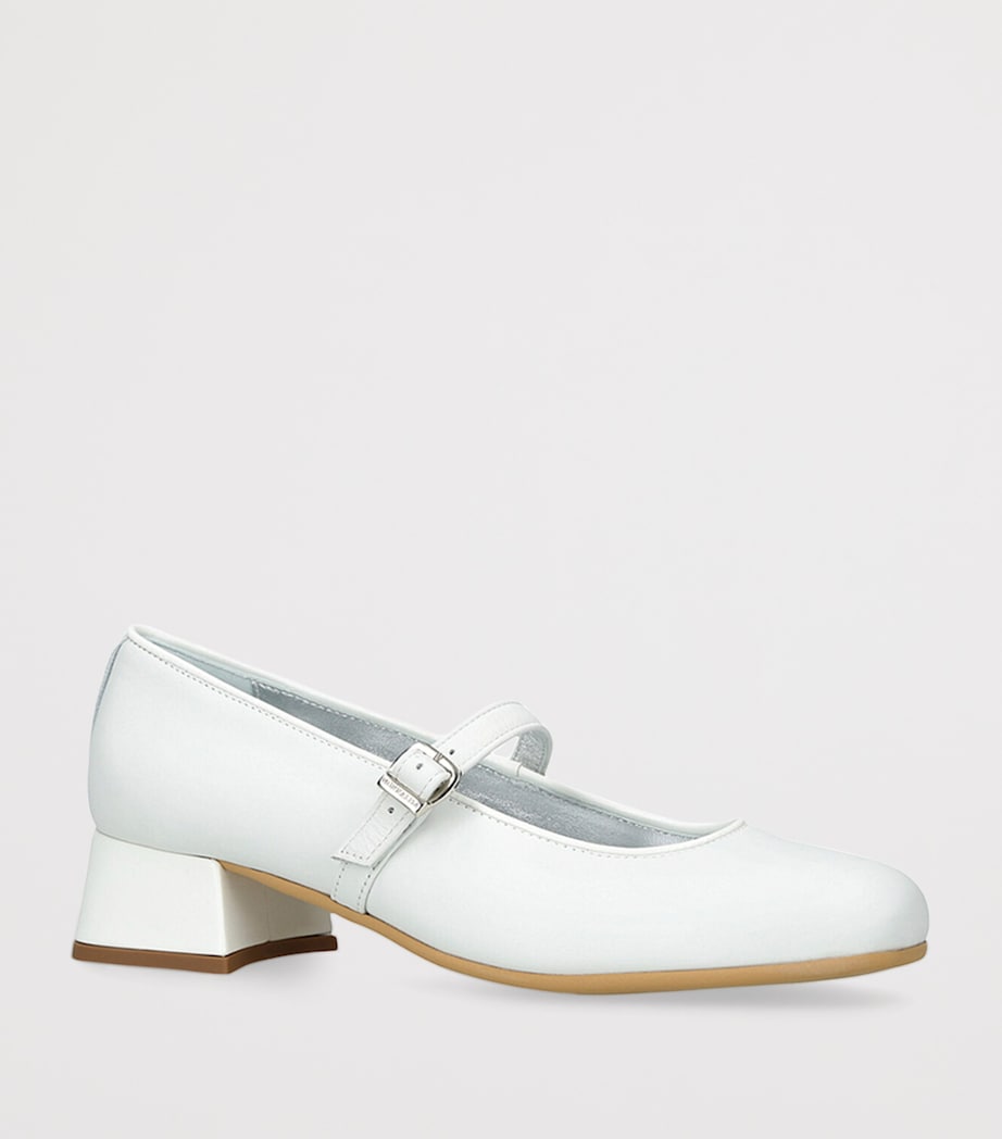 Leather Dorothy Mary Janes WHITE Image 3