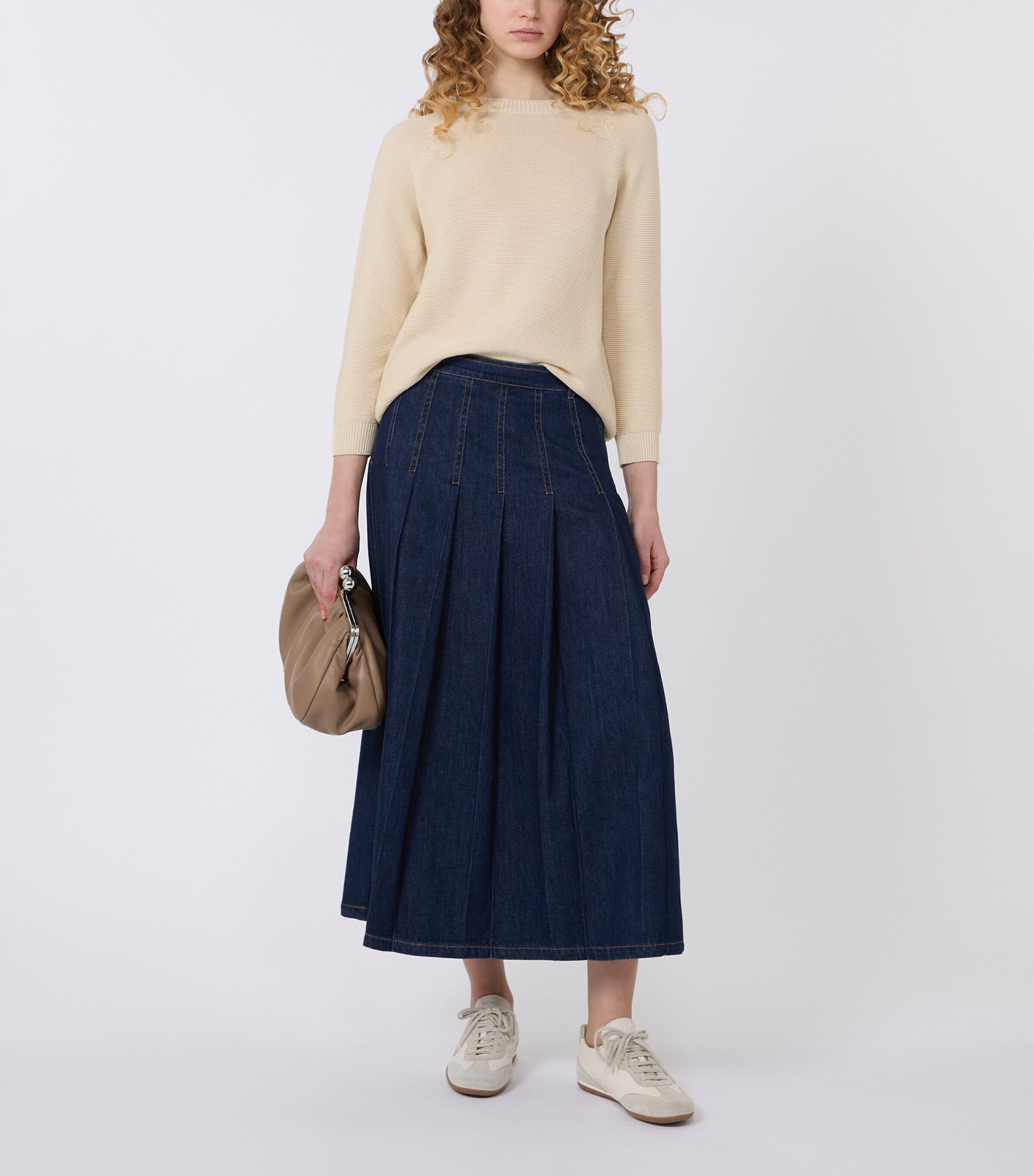 Weekend Max Mara Womens Cotton Knitted Sweater Ecru Image 5