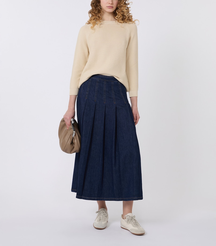 Weekend Max Mara Womens Cotton Knitted Sweater Ecru Image 5
