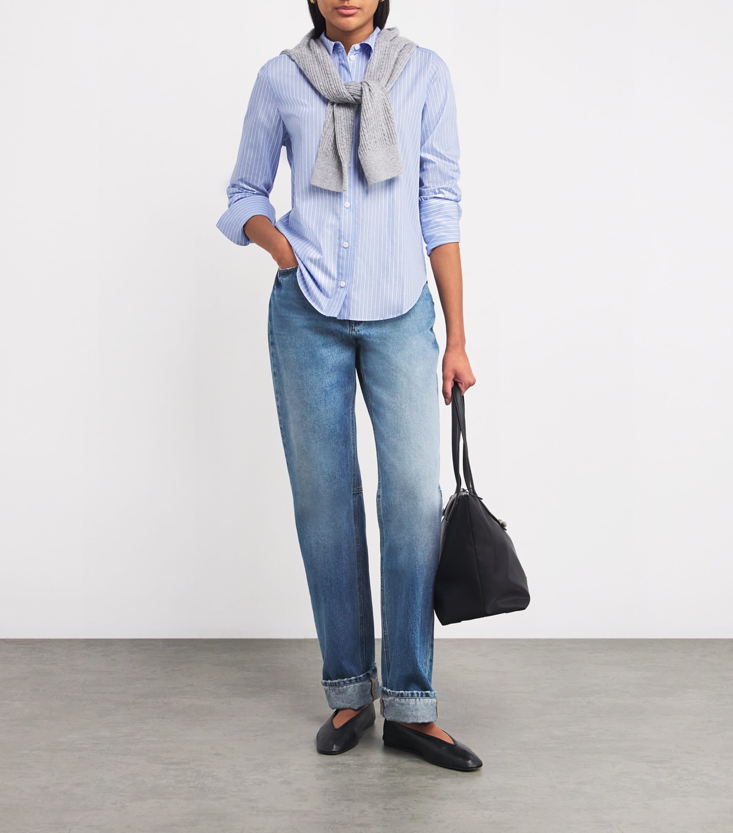 Cotton Striped Forever Shirt PALE BLUE/WHITE Image 2