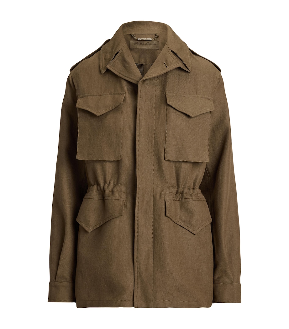 Ralph Lauren Collection Womens Cashmere-Linen Milton Field Jacket Portobello Image 1