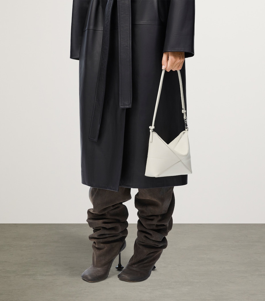 Leather Puzzle Pouch Bag SEA SALT Image 8