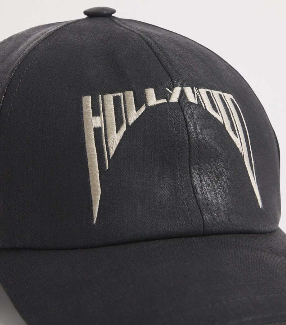 Rick Owens Denim Embroidered Baseball Cap Image 4