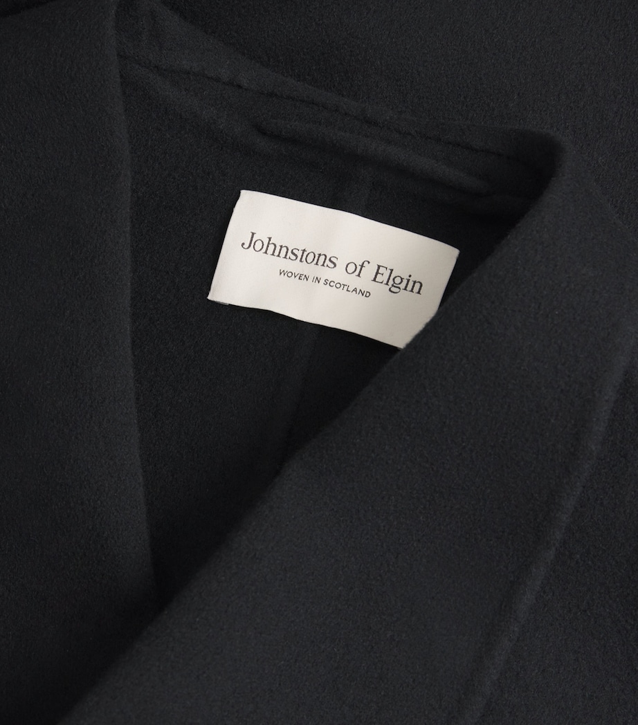 Cashmere Wrap Belt Long Coat RU6432 BLACK Image 5