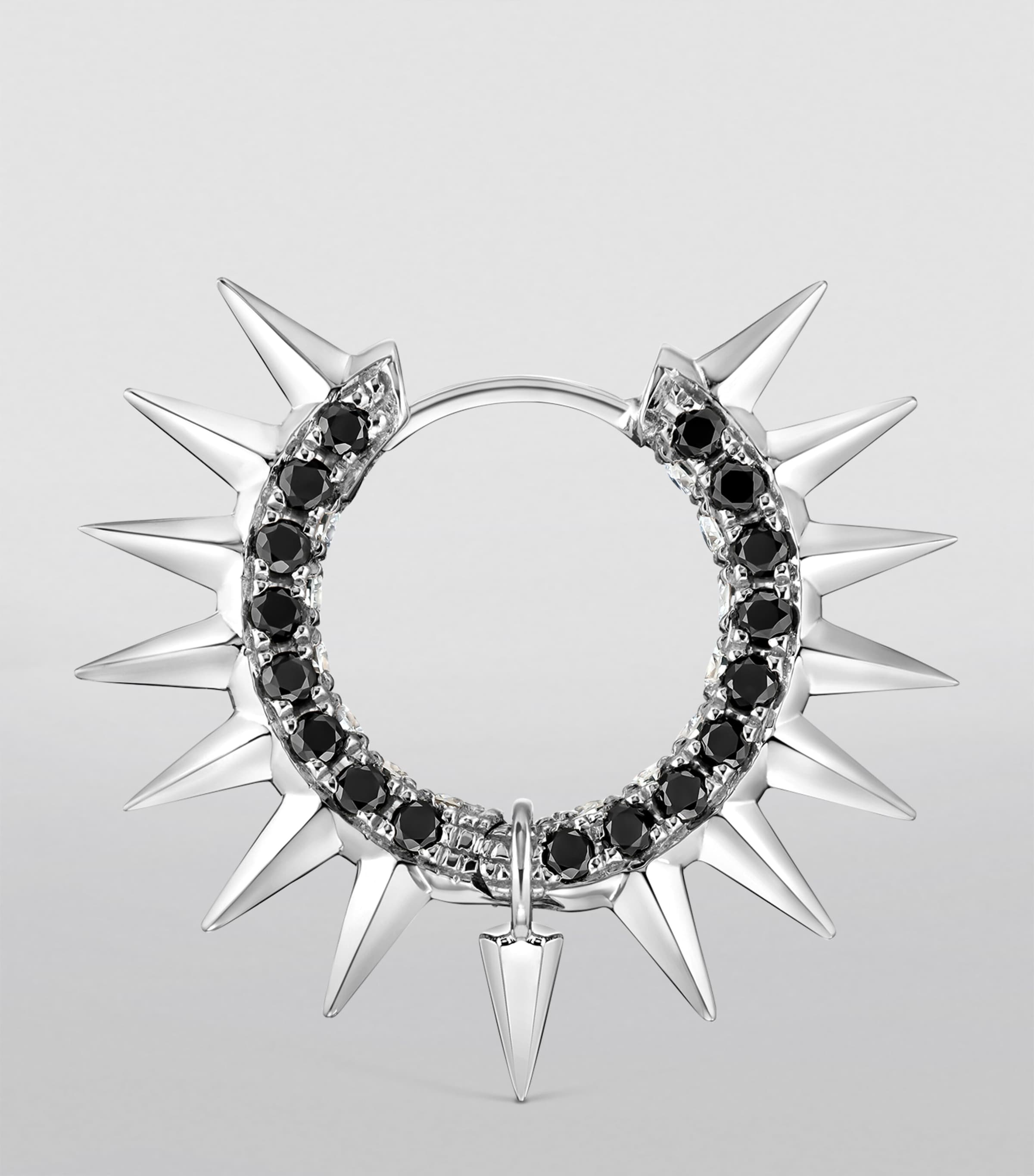 国内発| MARIA TASH Mohawk Black&White Pave Diamond Hoop Black Moissanite Mohawk and Diamond Pavé Hoop Earring White