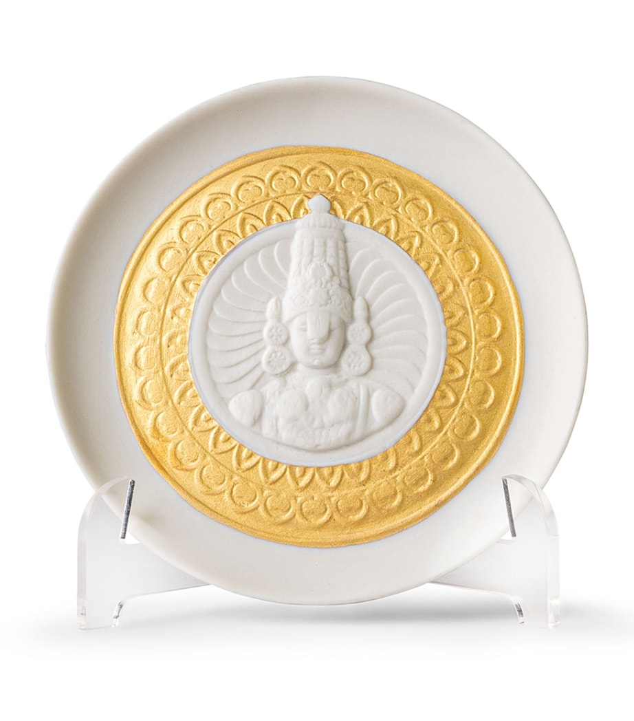 Lord Balaji Decorative Plate (10cm) WHITE & GOLD Image 1