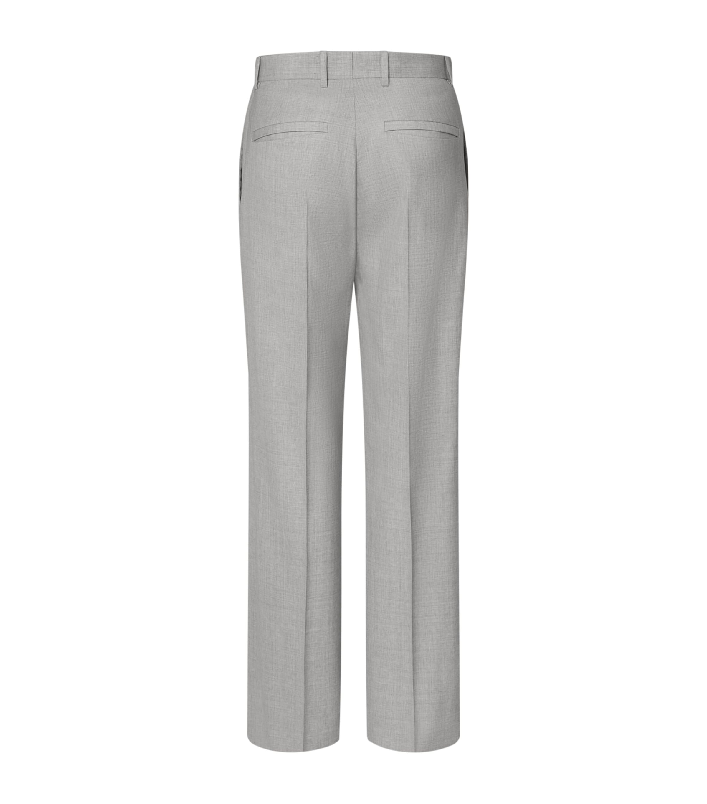 LOUIS VUITTON Womens Wool Straight Tailored Trousers Grey Image 2