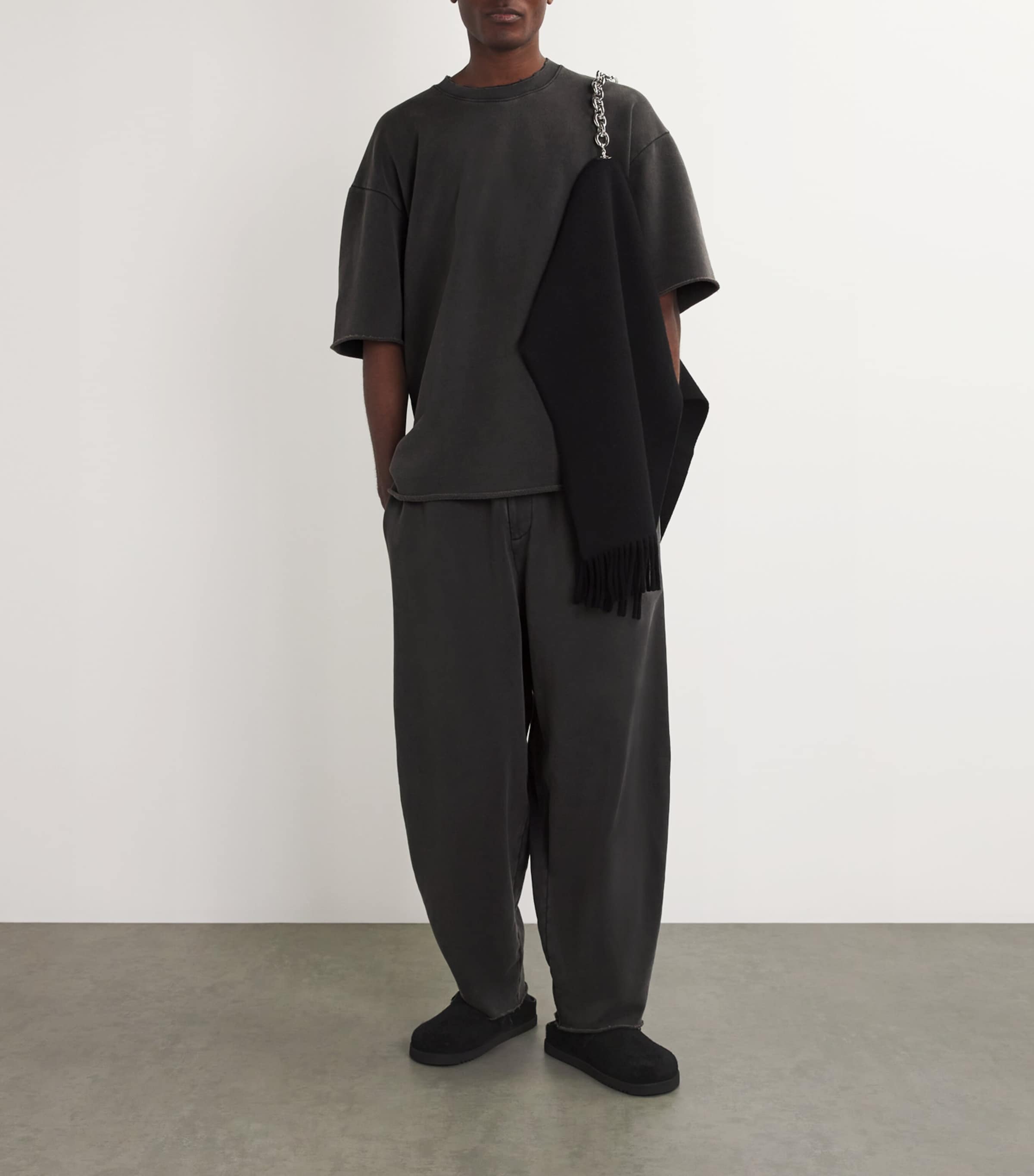 Helmut Lang Mens Garment-Dyed Upstate T-Shirt Black Image 2
