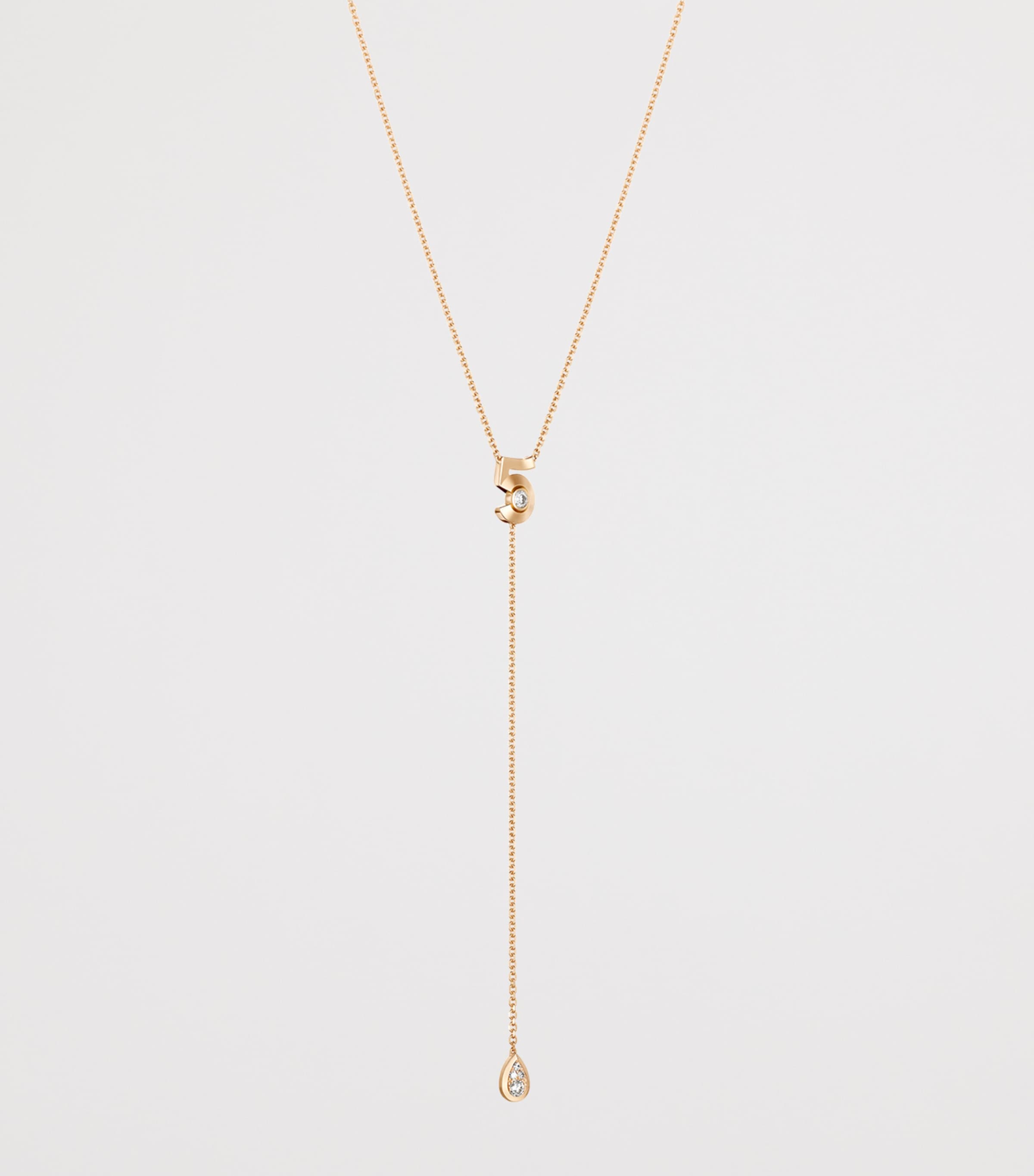 CHANEL Beige Gold and Diamond Extrait de N°5 Necklace Beige Gold Image 4