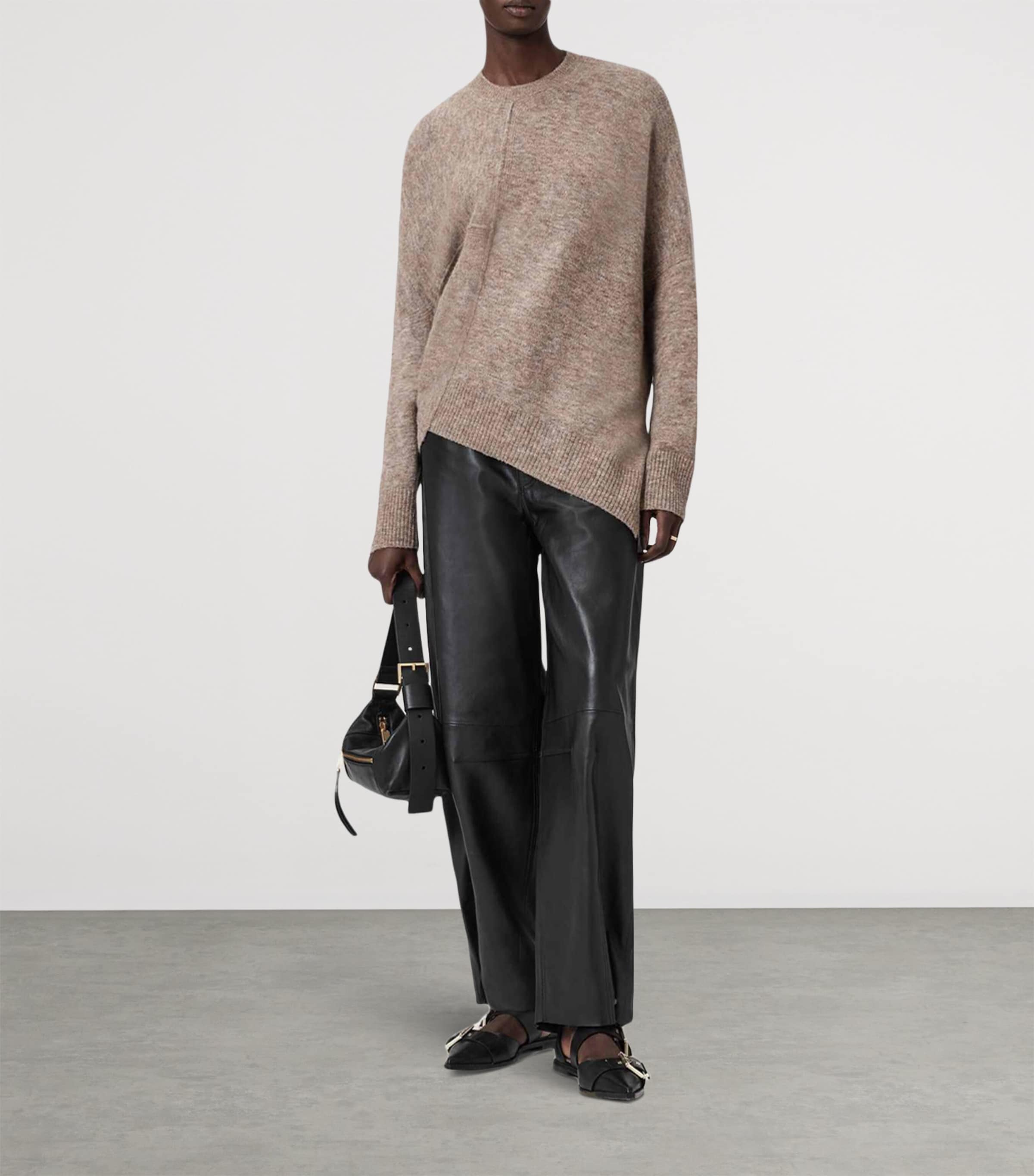 Asymmetric Lock Sweater PINE BARK BROWN Image 2