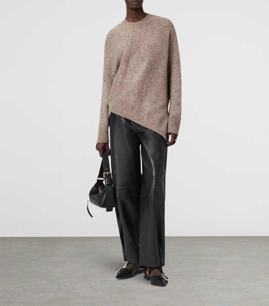 Asymmetric Lock Sweater PINE BARK BROWN Image 2