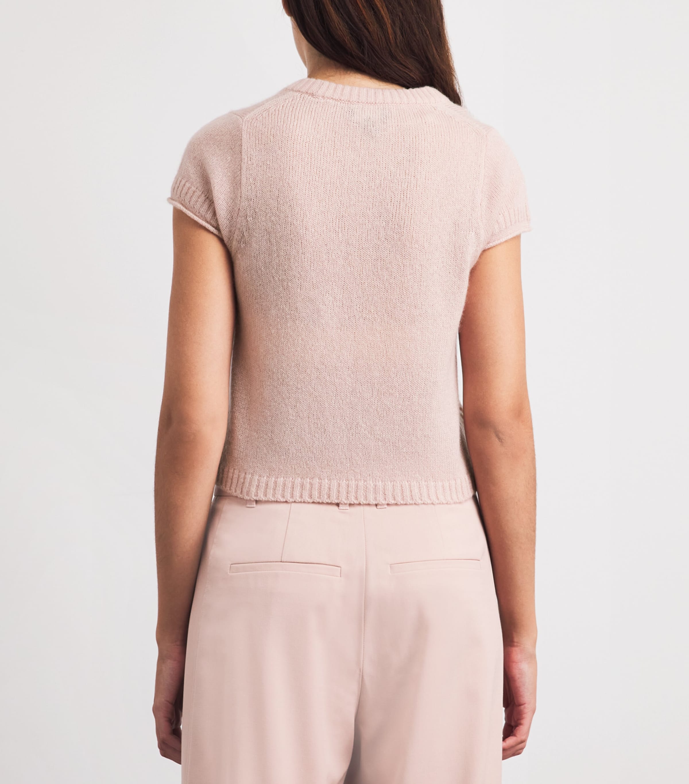 ME+EM Womens Wool-Cashmere-Silk T-Shirt Sweater Blush Pink Image 5