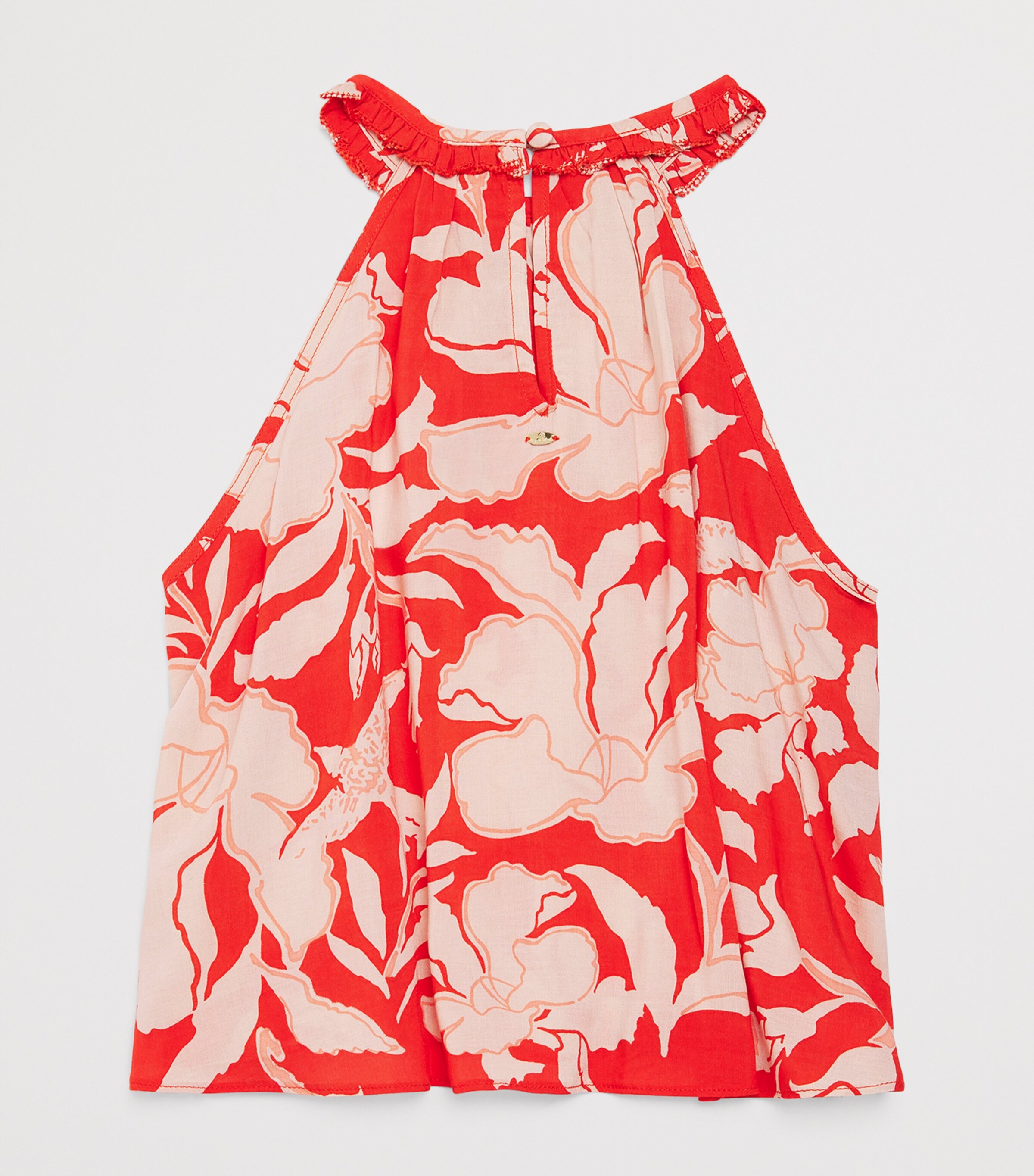Poupette St Barth Kids Printed Cleo Top (4-10 Years) Coral Palm Beach Image 2