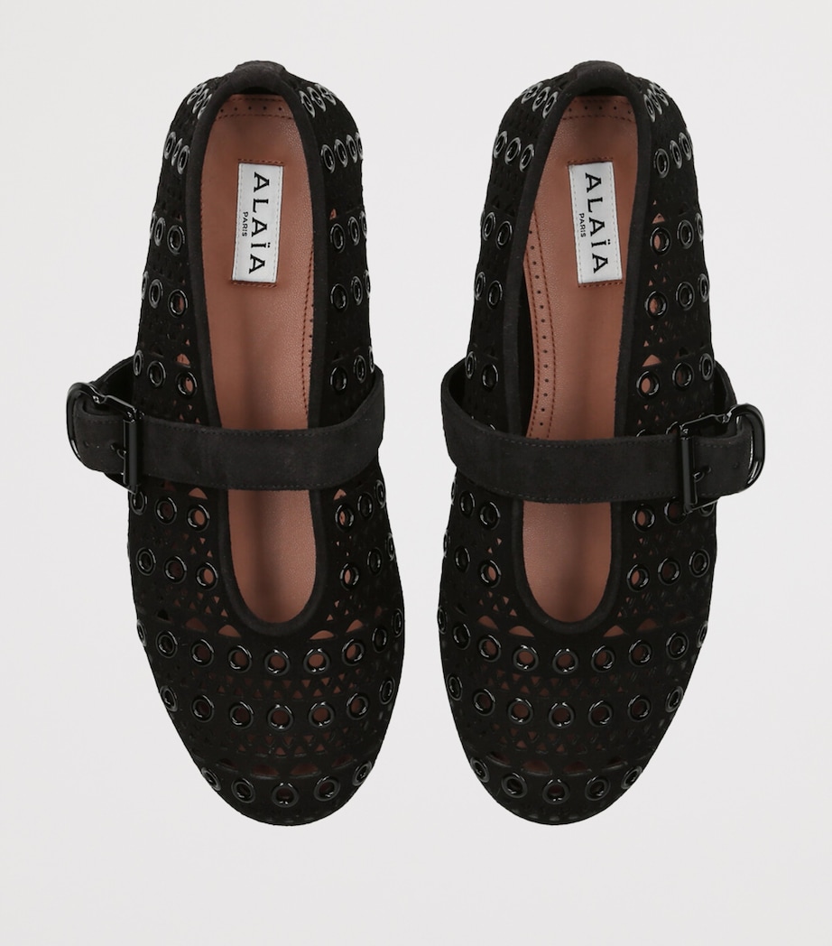 Suede Vienne Ballet Flats BLACK Image 4