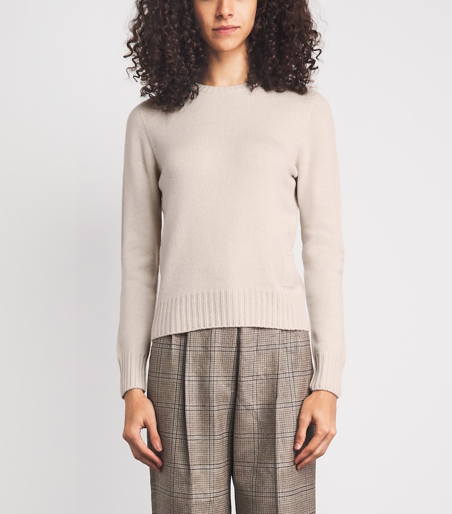 Agnona Womens Cashmere Lipstick Sweater Beige Greige Image 4