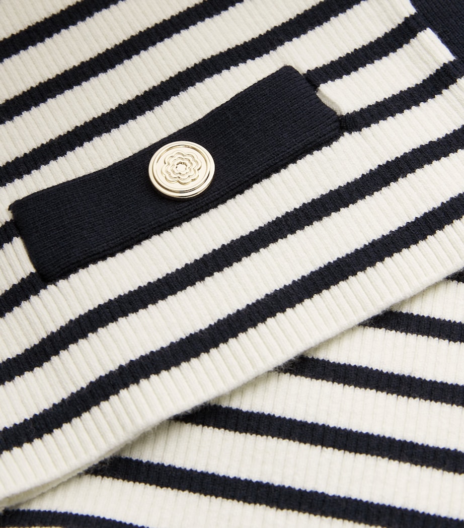 Cotton-Blend Striped Top ECRU/NAVY BLUE Image 5