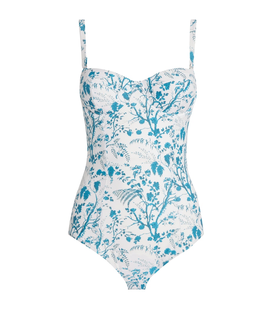 Erdem Womens Botanical Print Swimsuit Wld Frn Btncl Drm Bl Image 1