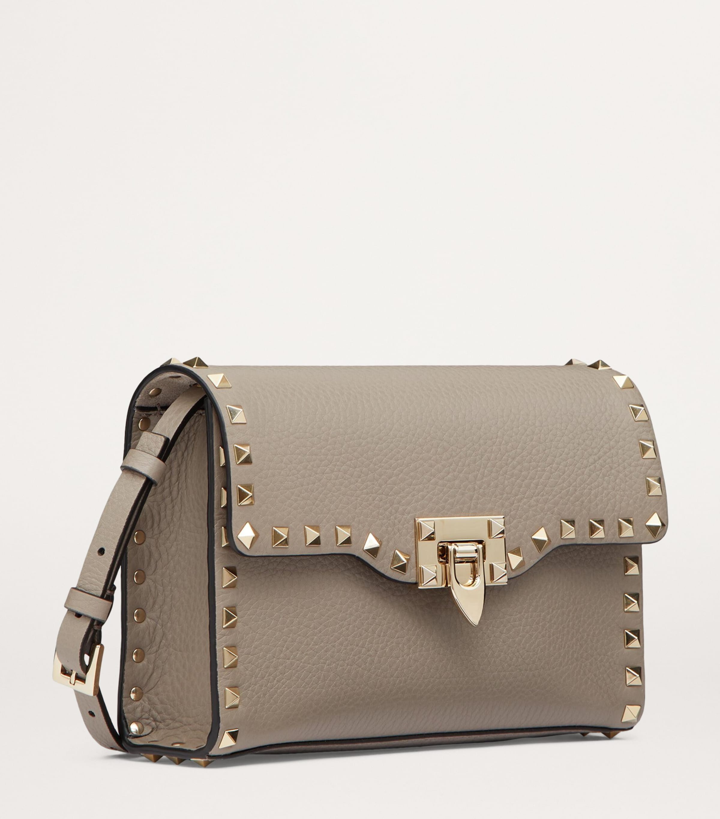 Valentino Garavani Calf Leather Rockstud Alcove Shoulder Bag
