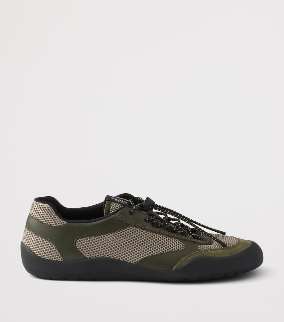 Prada Leather-Mesh Speedrock Sneakers Image 2