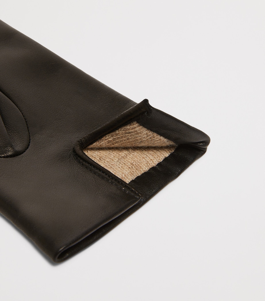 Max Mara Lamb Leather Gloves Black Image 6