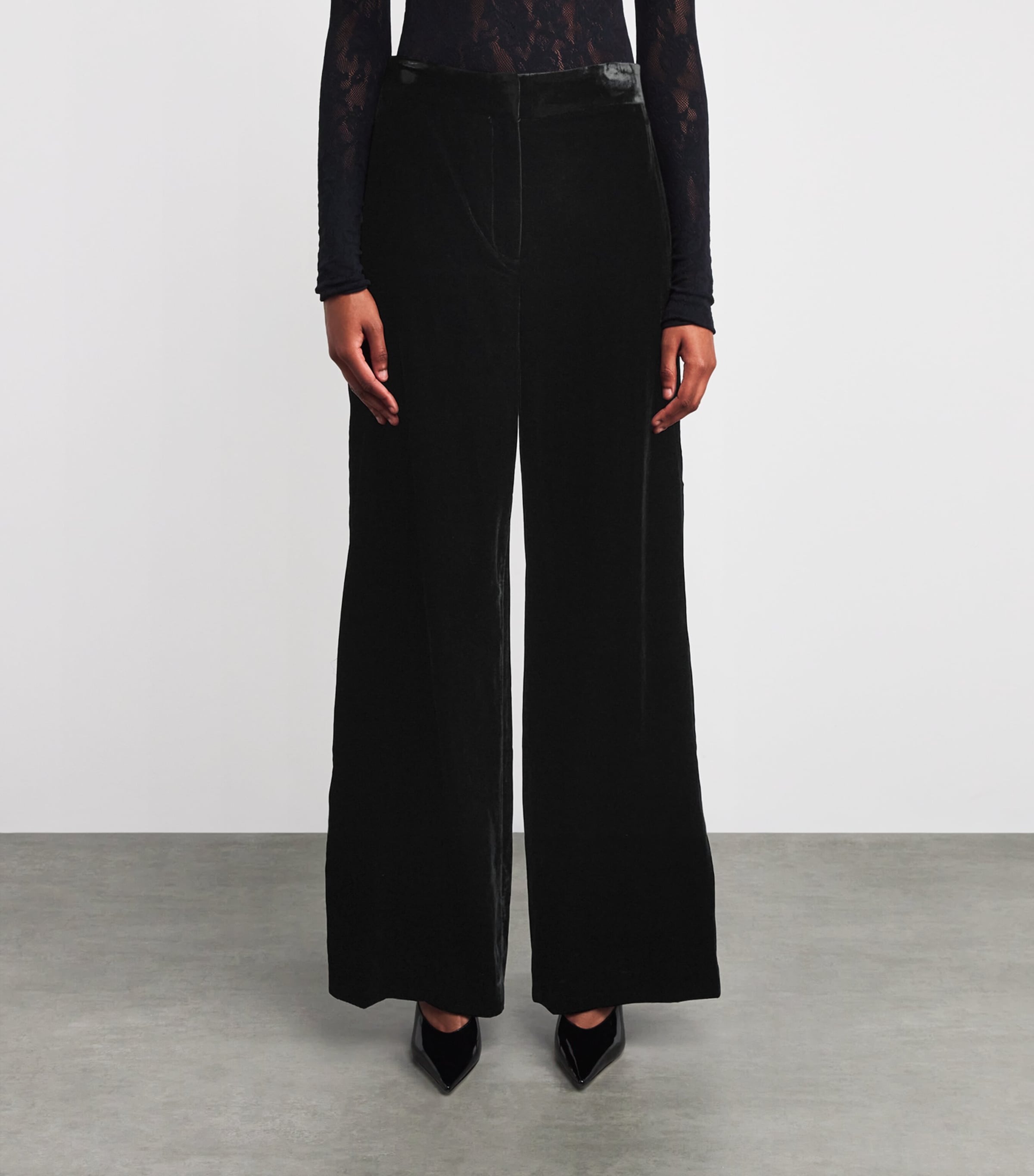 Velvet Alex Wide-Leg Trousers B0002 BLACK Image 3