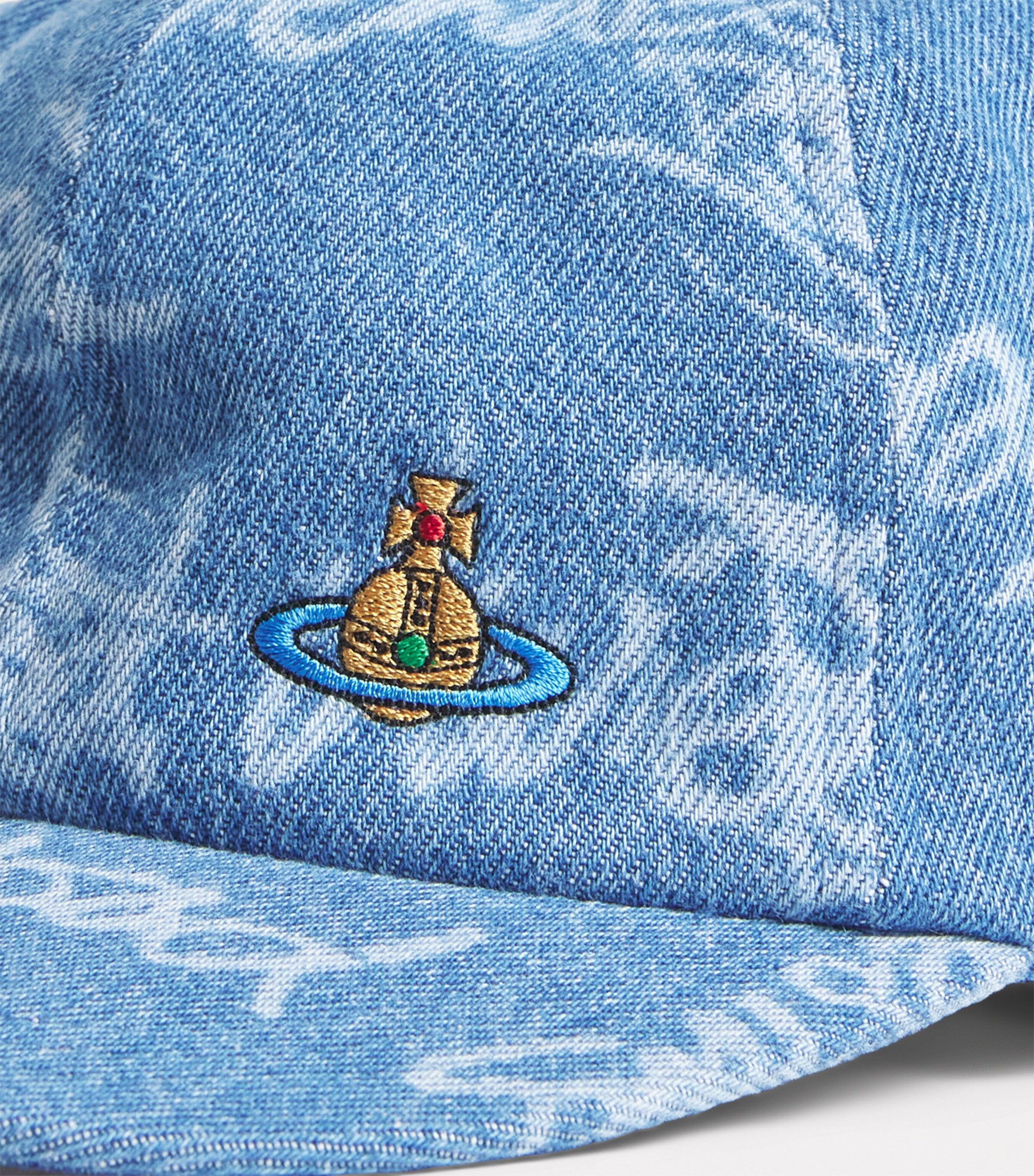Vivienne Westwood Denim Orb Baseball Cap Vw Grid/blue Image 4