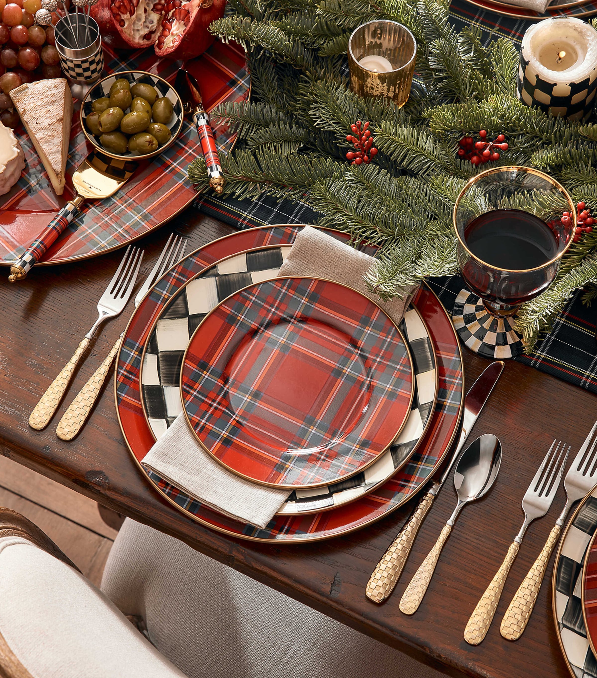 MacKenzie-Childs Tartastic Charger Plate (30.5cm) | Harrods US