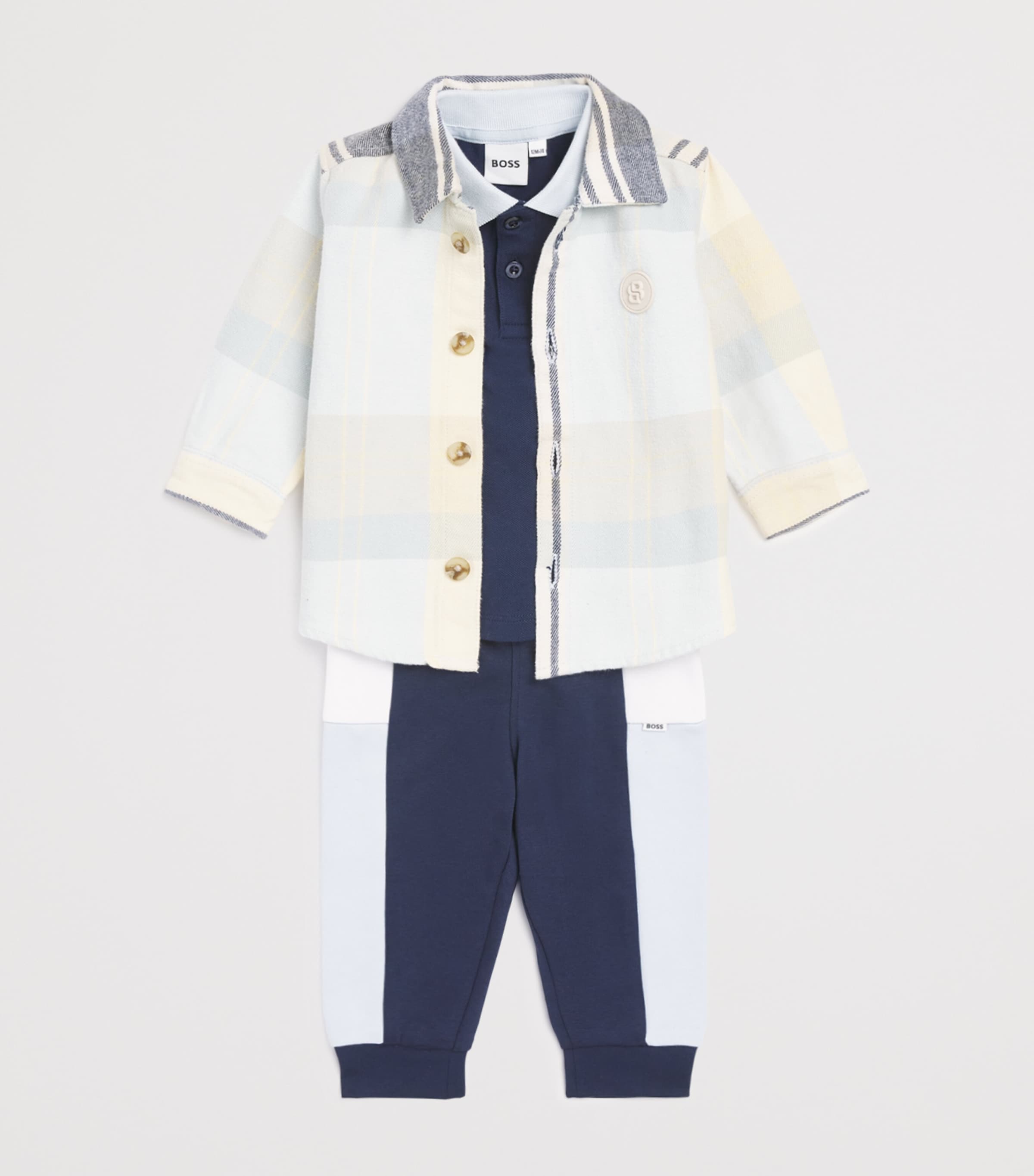 Cotton Piqué Logo Polo Shirt (3-36 Months) NAVY Image 3