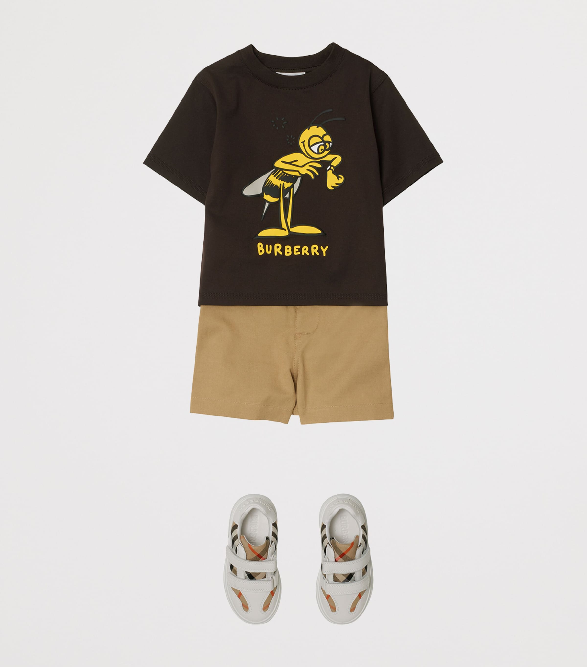Burberry Kids Cotton-Blend Shorts (6-24 Months) Sand Image 4