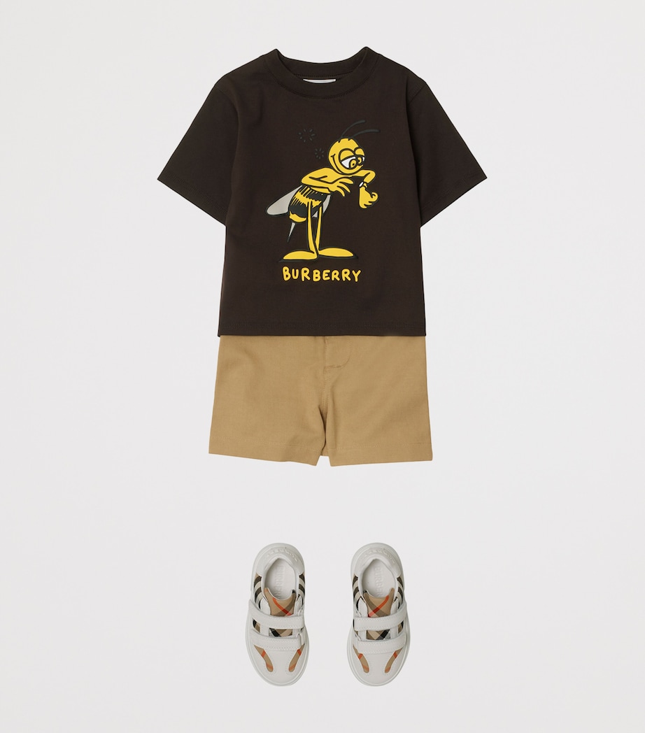 Burberry Kids Cotton-Blend Shorts (6-24 Months) Sand Image 4