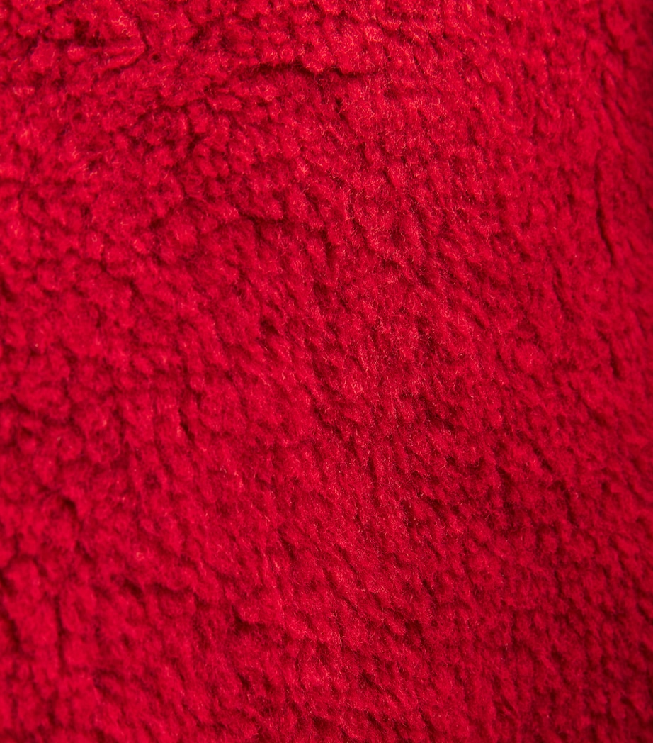Wool Fluffy Robe Coat RED Image 5