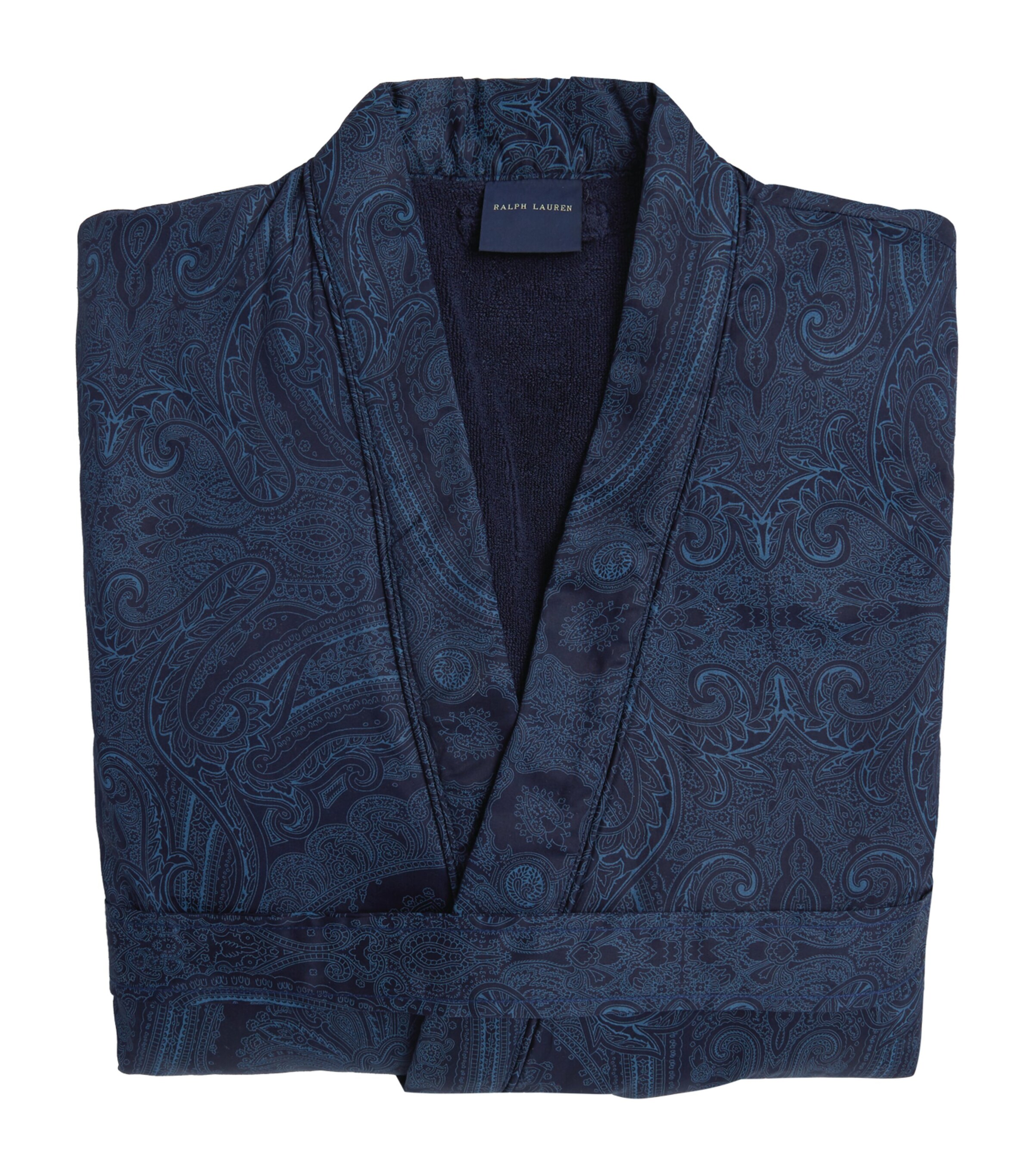 Doncaster Paisley Bath Robe NAVY Image 2