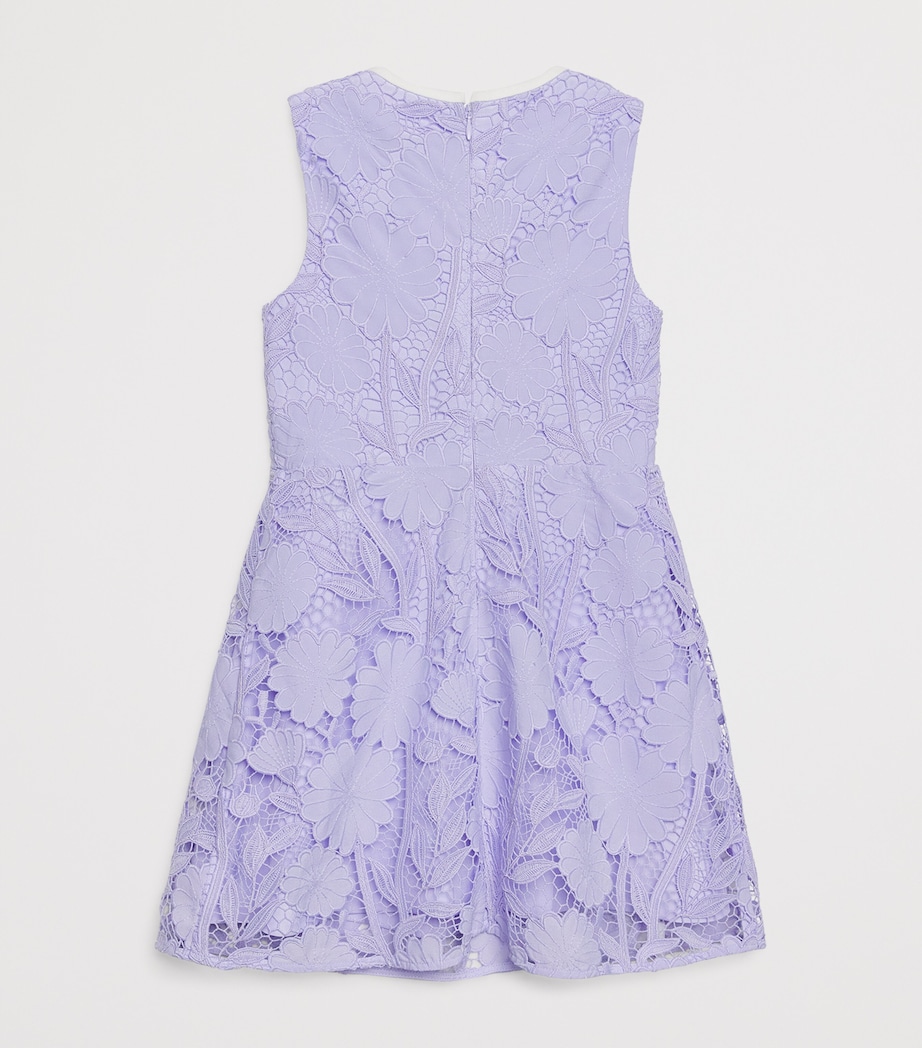 Self-Portrait Kids Lace Mini Dress (3-12 Years) Lilac Image 2