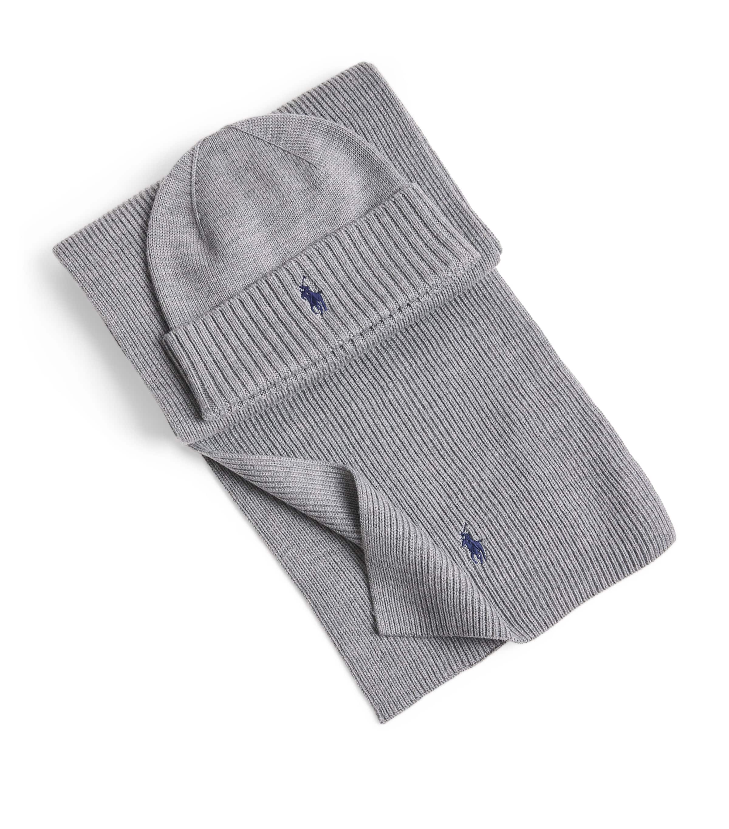 Wool Scarf and Beanie Gift Box GREY Image 1