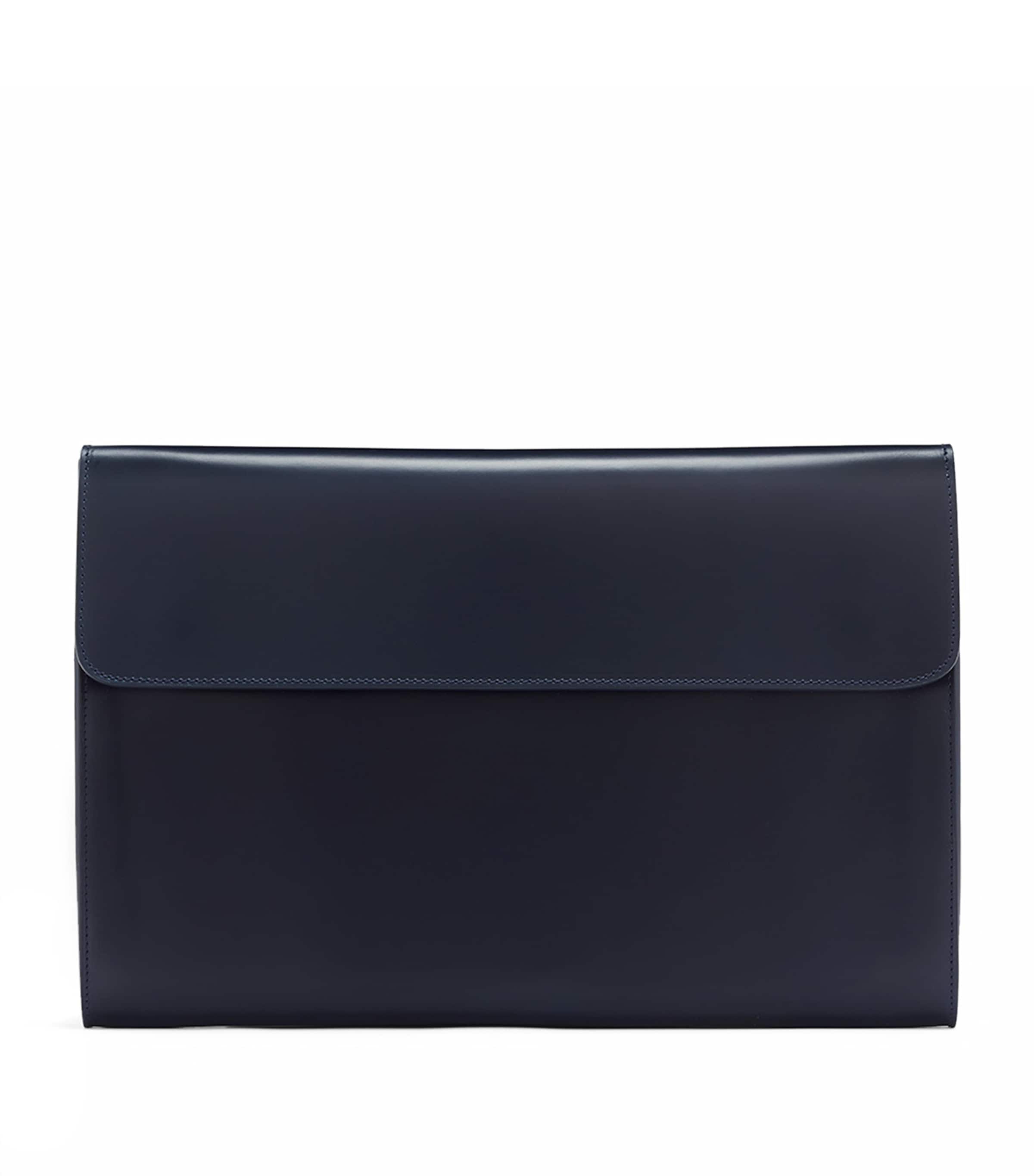 Leather Eton Document Holder NAVY Image 1