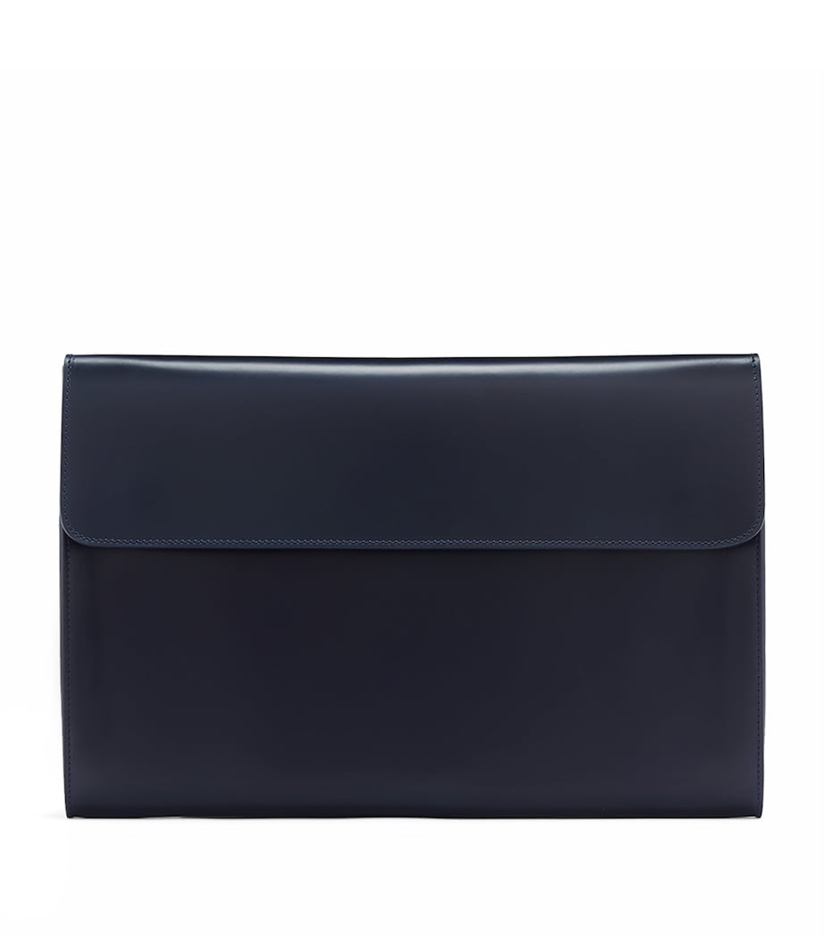 Leather Eton Document Holder NAVY Image 1
