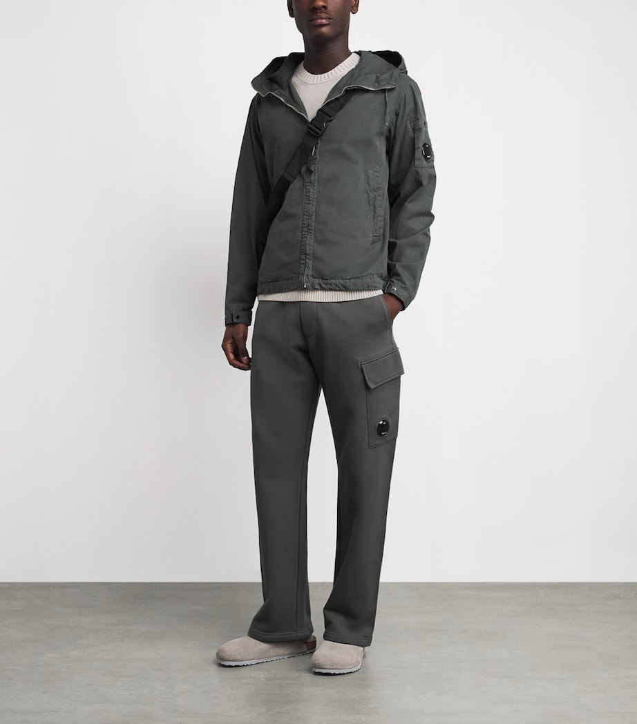 C.P. Company Mens Cotton Poplin Hooded Lens Jacket Gunmetal Image 2