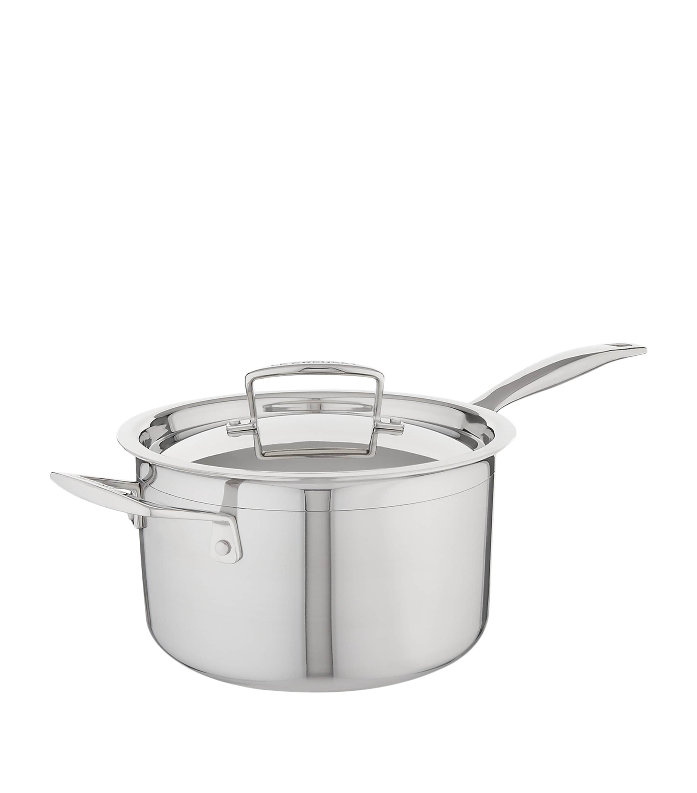 Shop Le Creuset 3-ply Stainless Steel Saucepan In Silver