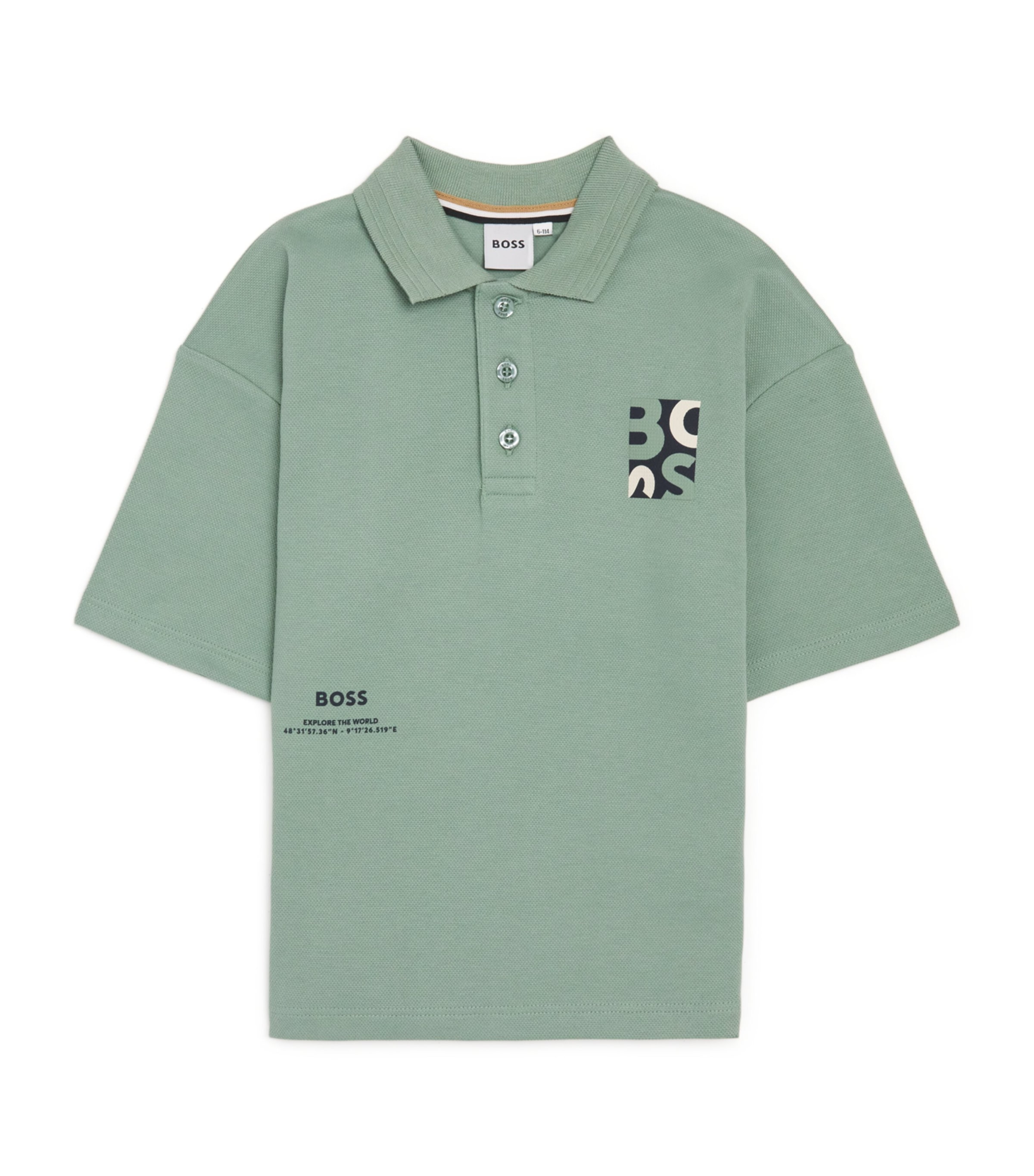 Cotton Logo Polo Shirt (4-16 Years) 64UGREEN BAY Image 1