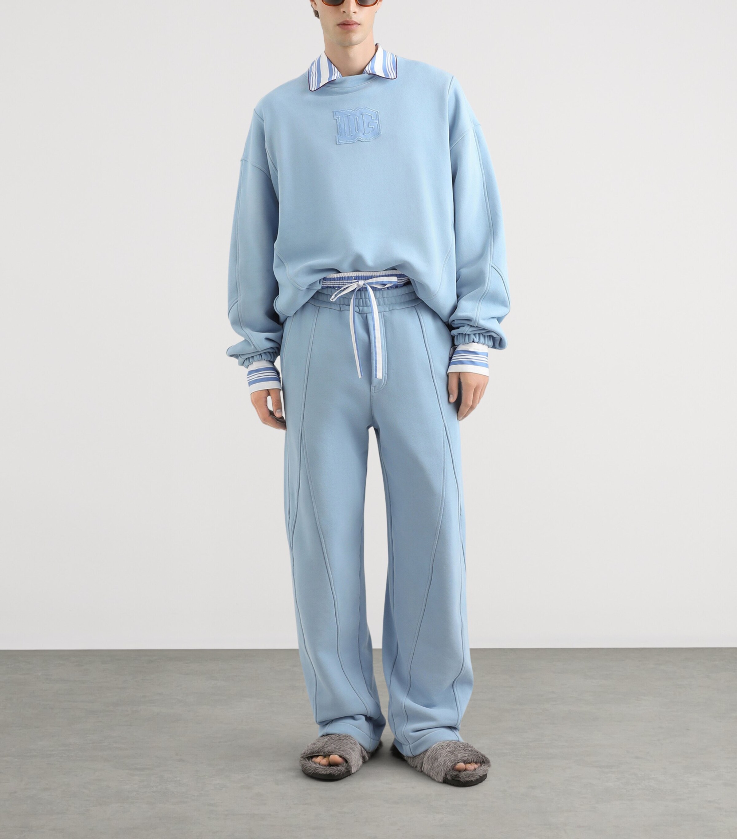 Dolce&Gabbana Mens Logo Sweatshirt Sky Blue Image 2