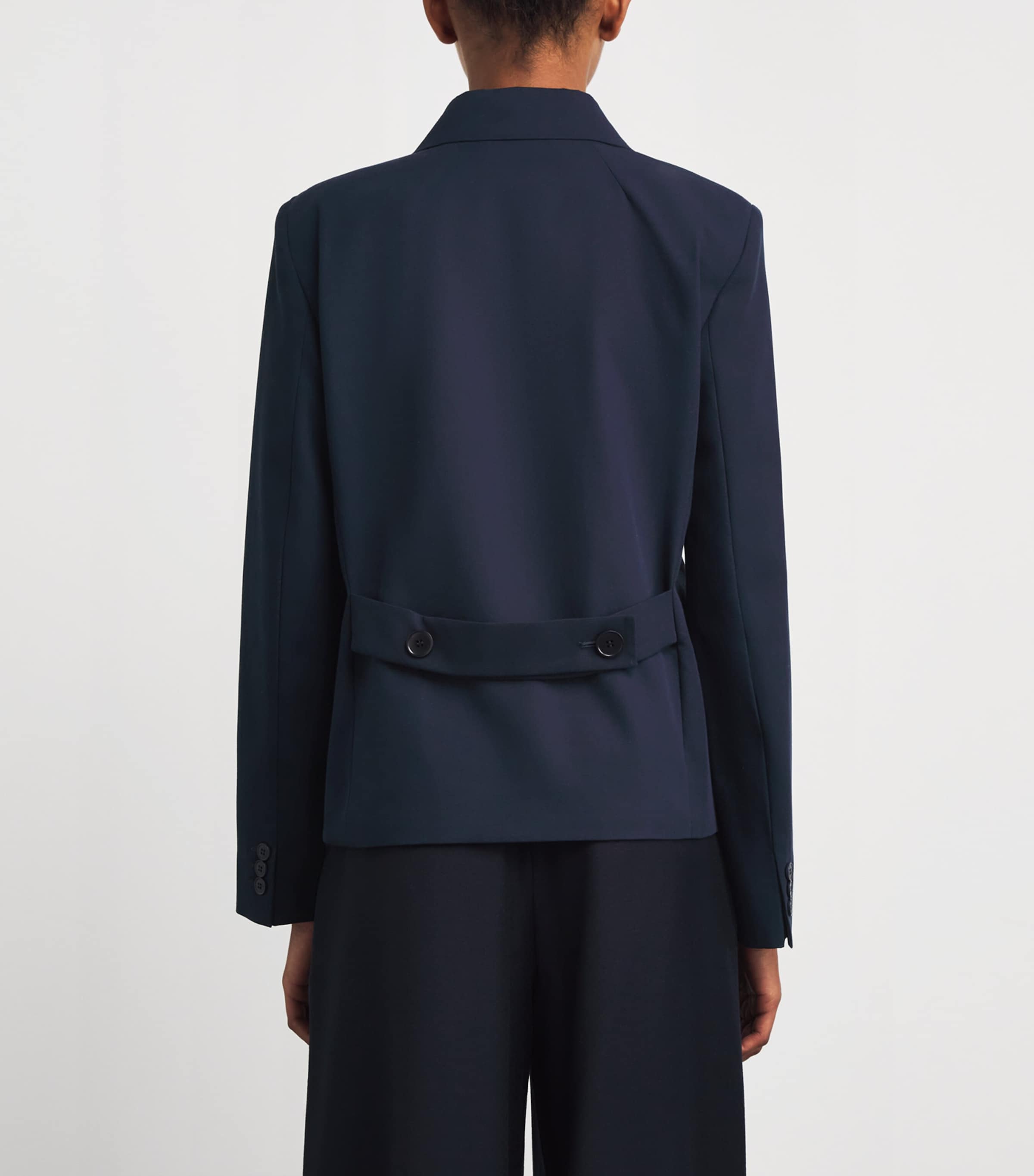 Cotton Double-Breasted Blazer NAVY Image 4